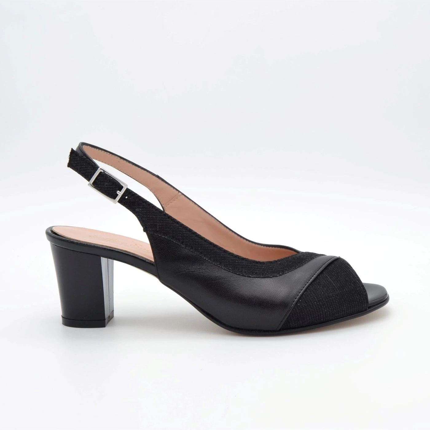 SOFFICE SOGNO E23530 SANDALO IN PELLE NERO LINEA COMFORT