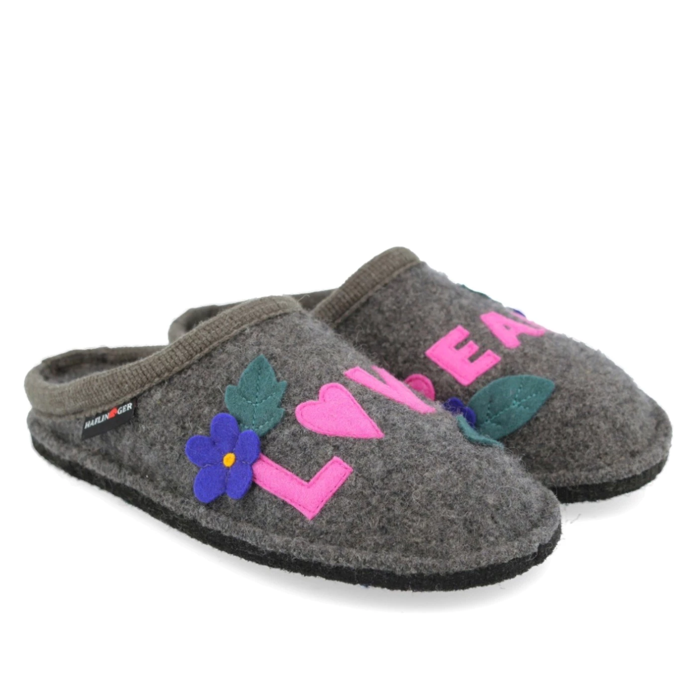 Haflinger  313093 04 love & peace  ciabatte walkstoff antracite