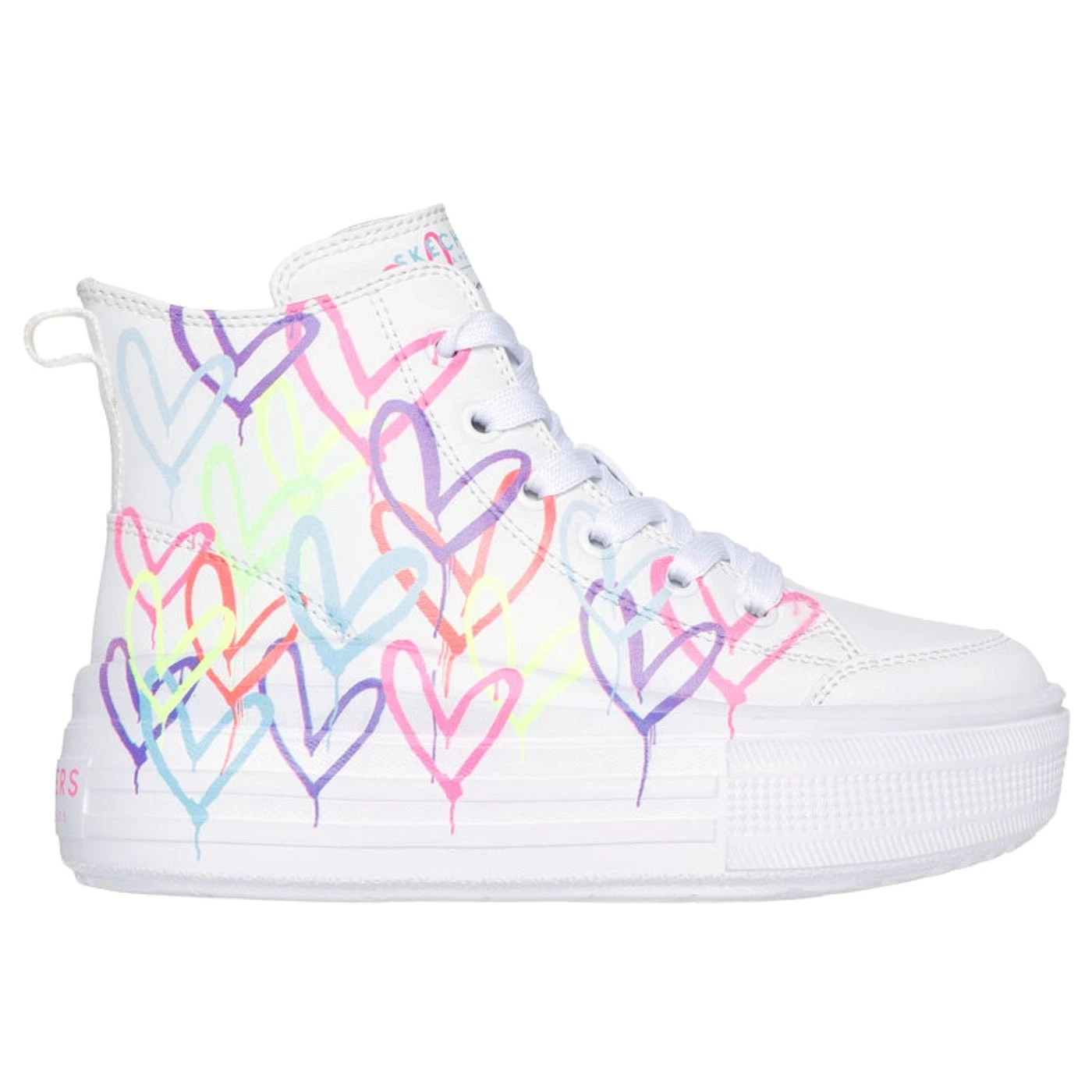 Skechers 314075L sneakers alte bianca con cuori
