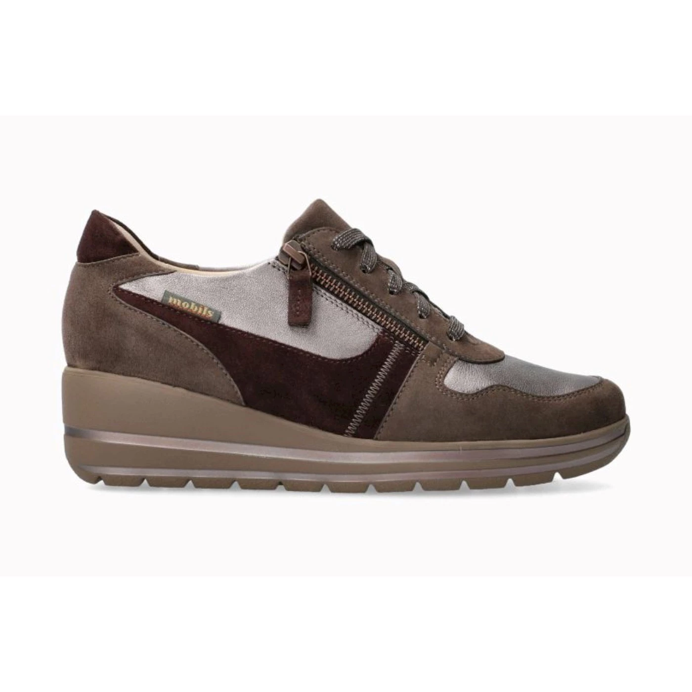 Mephisto ABBY sneakers stringate in suede e pelle fango