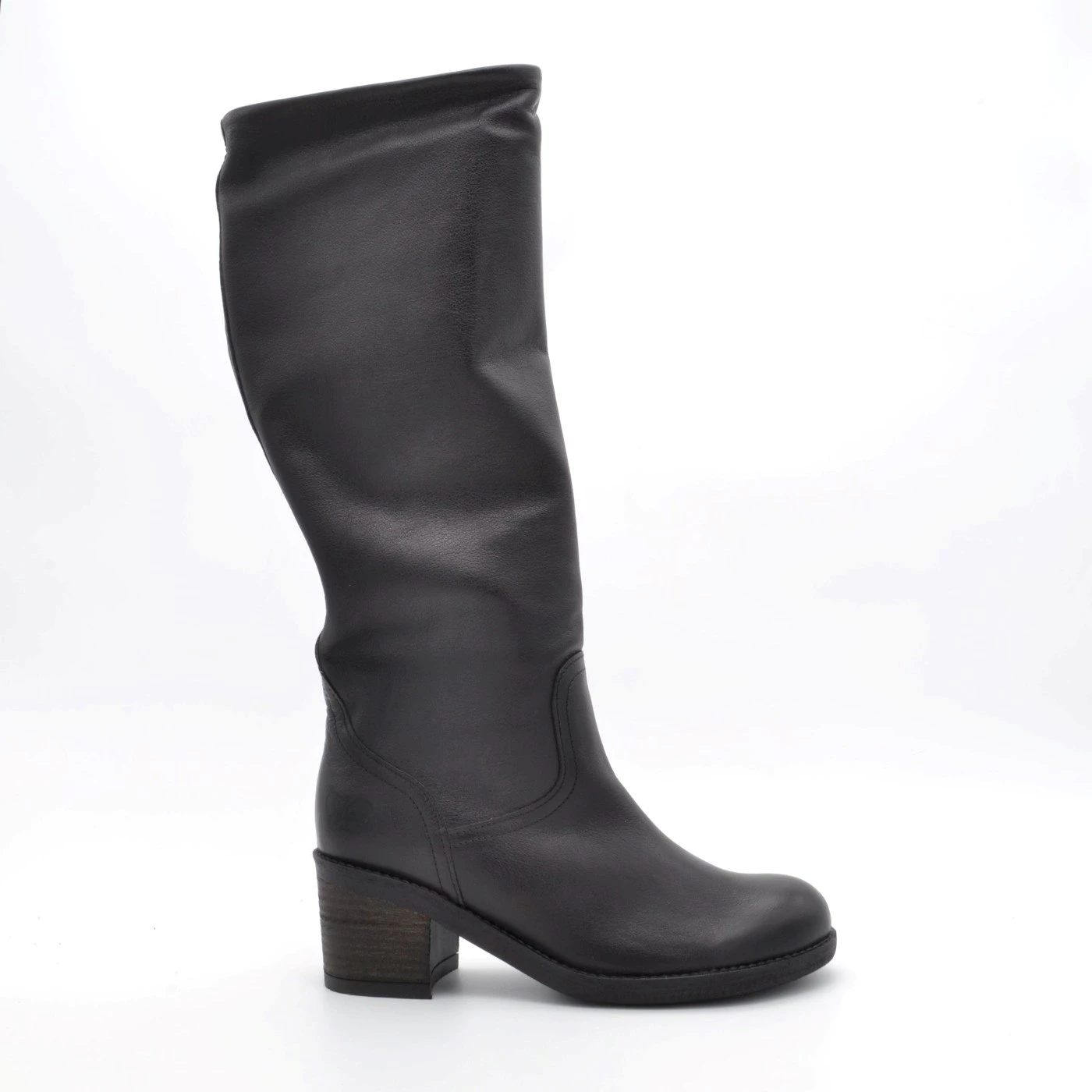 Felmini 7566 stivali in pelle lavado nero tacco 5 cm