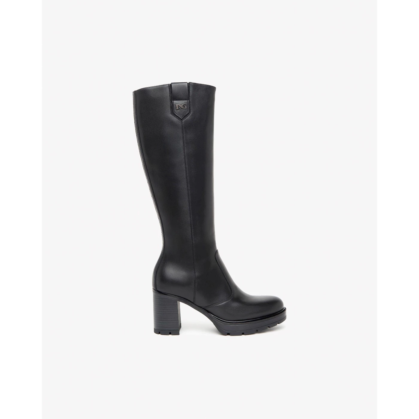 Nero Giardini I411855D stivale in pelle nero con tacco 7 cm