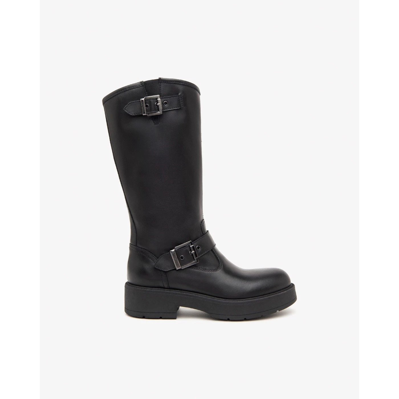 Nero Giardini I411983D stivali in pelle nero con fibbie