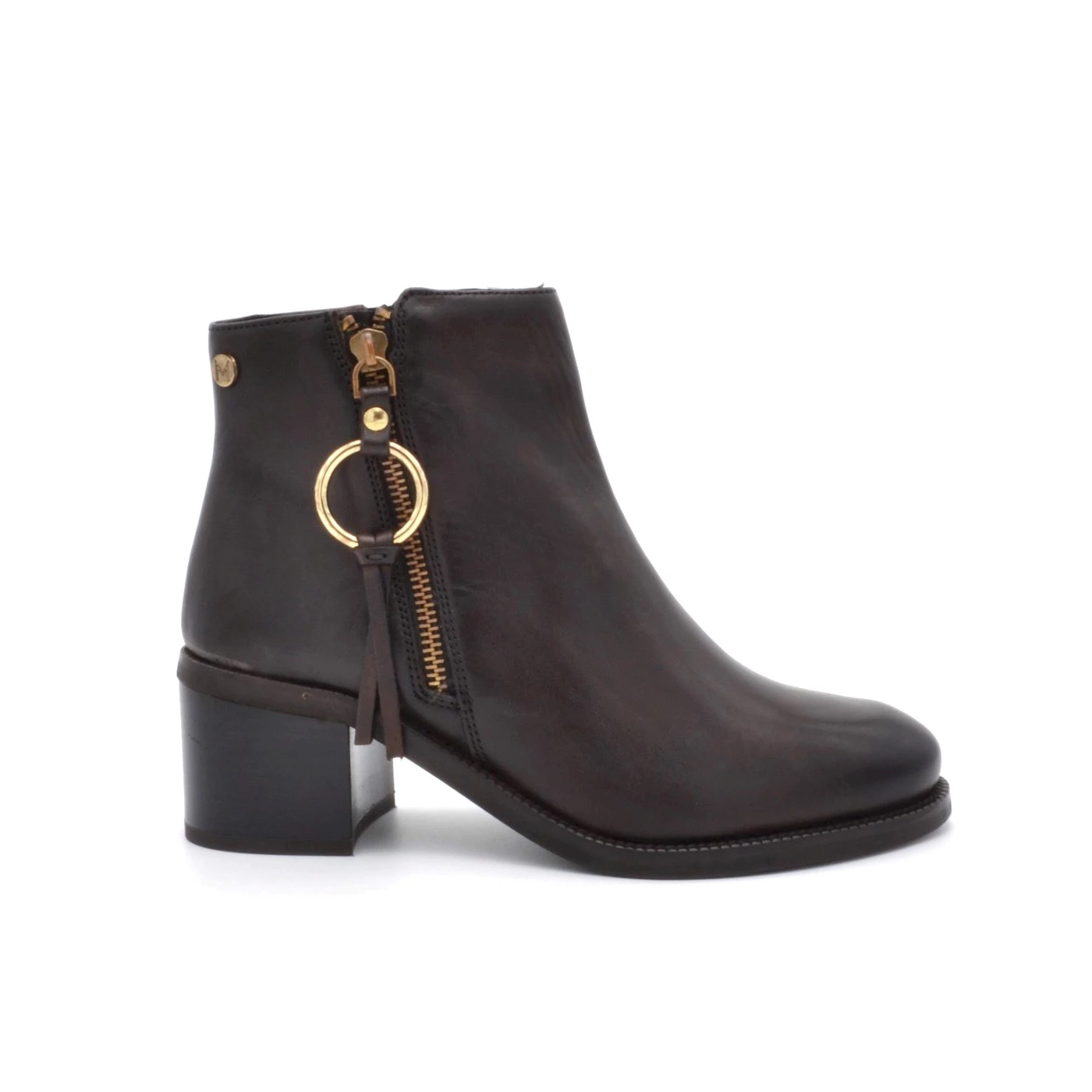 Melluso K36052 stivaletti in pelle moro con tacco 4,5 cm