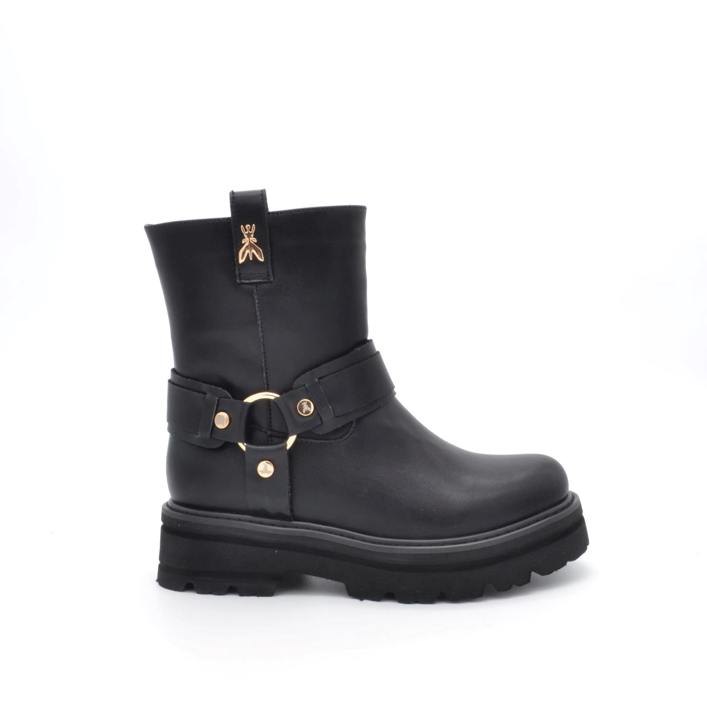 Patrizia Pepe PPJ897 31 stivaletti in pelle nero con carrarmato