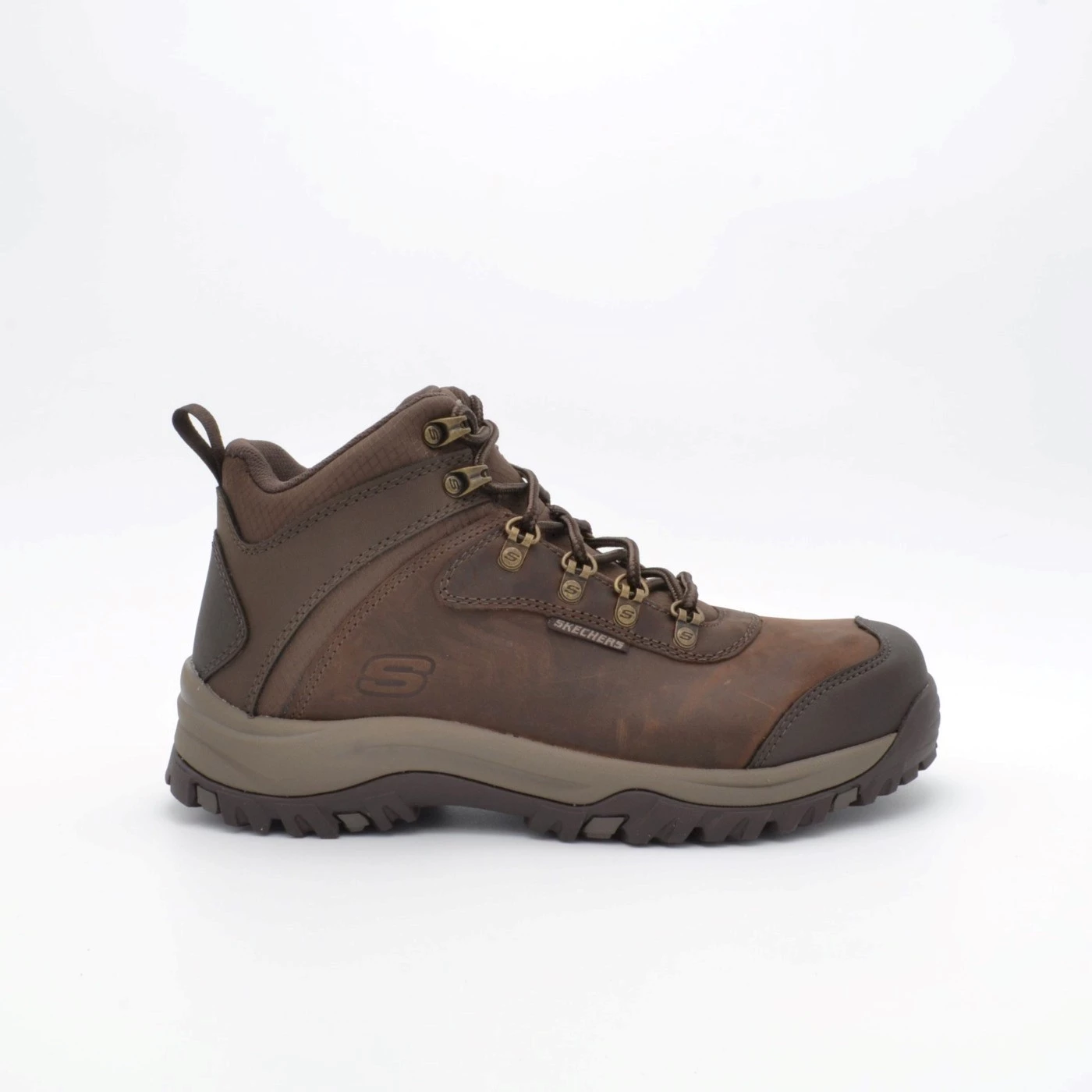 Skechers 205240 trekking uomo in pelle ingrassato testa di moro