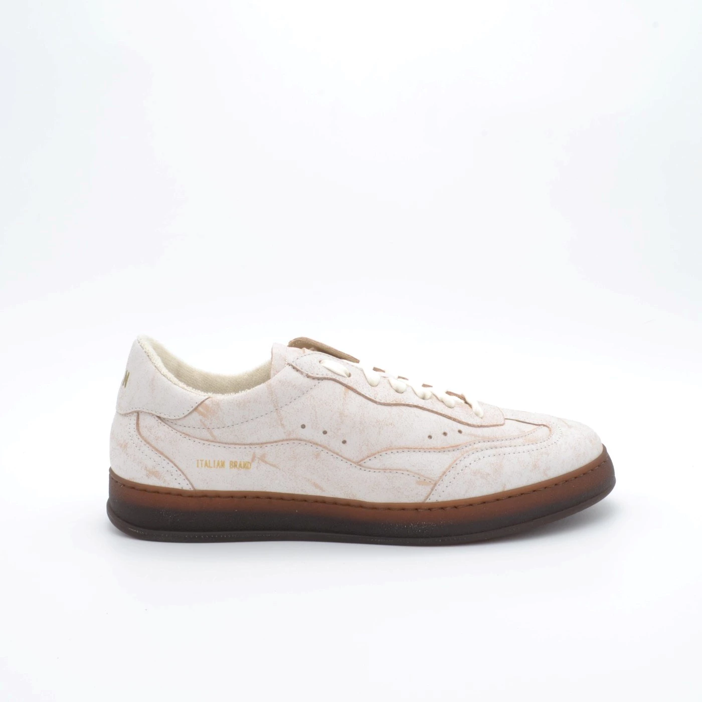 Stokton VENUS U sneakers uomo in pelle invecchiata sand bianco