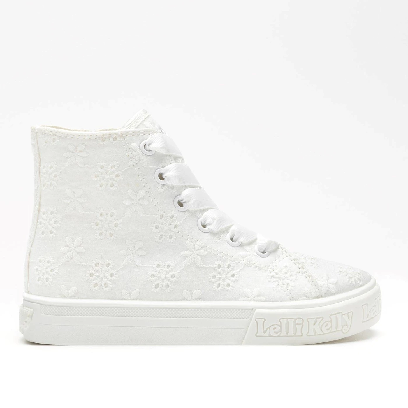 Lelli Kelly LKEA4930 sneakers alta da bambina tessuto bianca