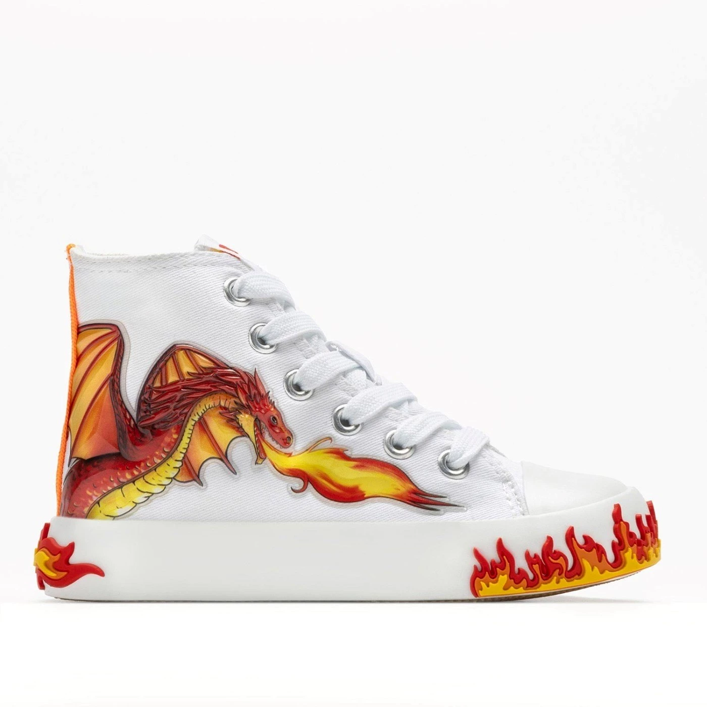 Bull Boys BBEA5082 sneakers alta in tessuto bianco Dragon 3