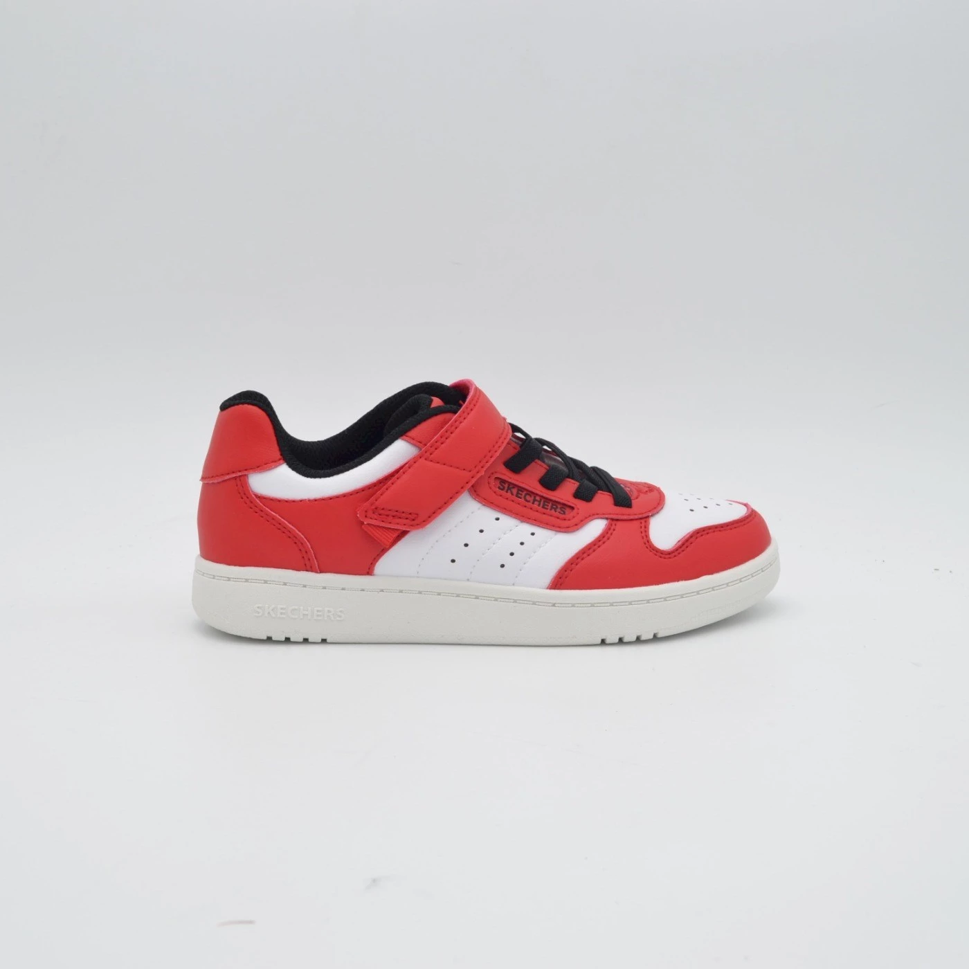 Skechers 405638L scarpe sportiva bambini bianco rosso con velcro