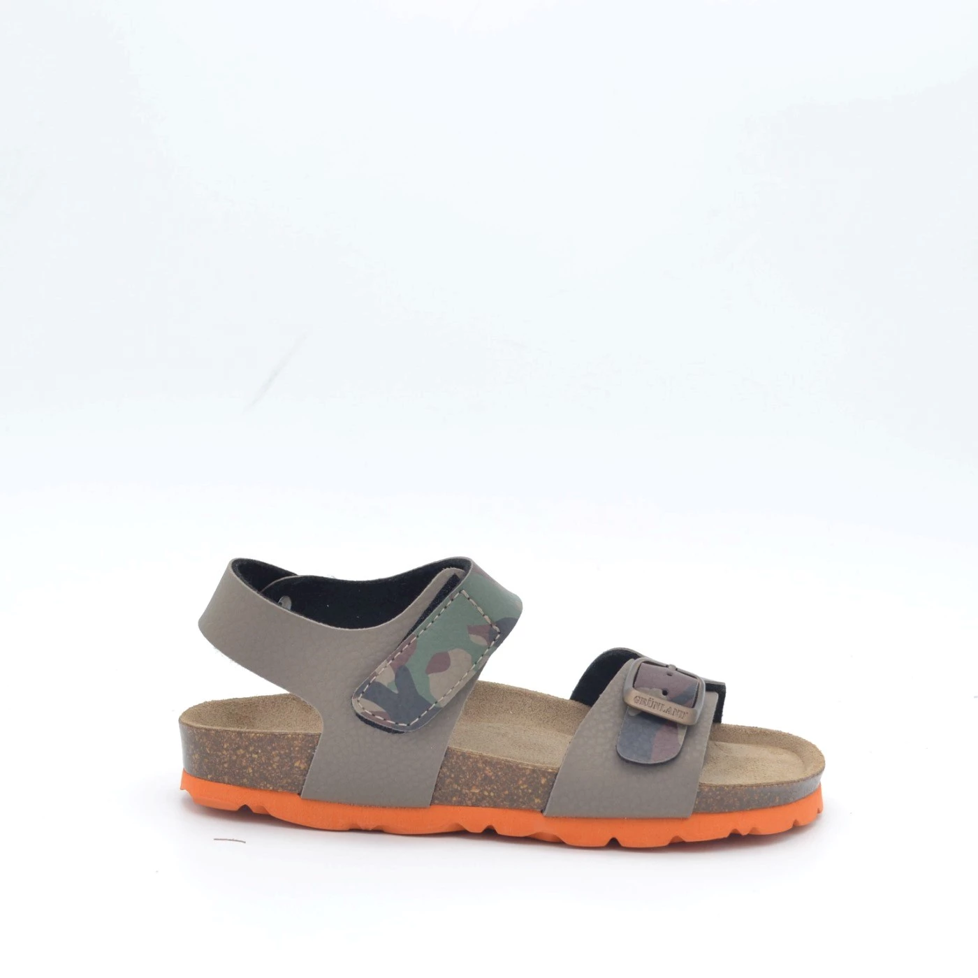 Grunland SB 1123 sandalo bambino fibbia e velcro kaki militare