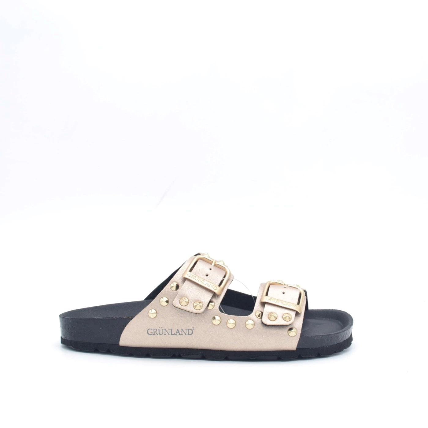 Grunland CB0737 Sara ciabatta donna due fibbie e borchie platino
