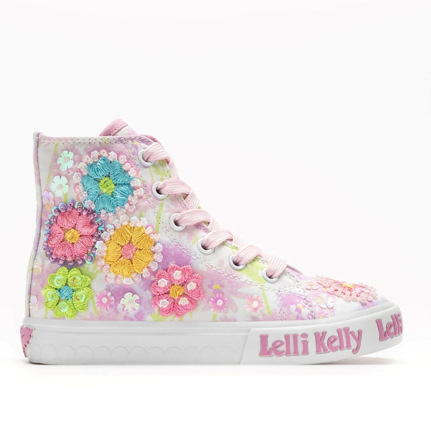 Lelli Kelly LKED4910 sneakers alta da bambina tessuto rosa multi