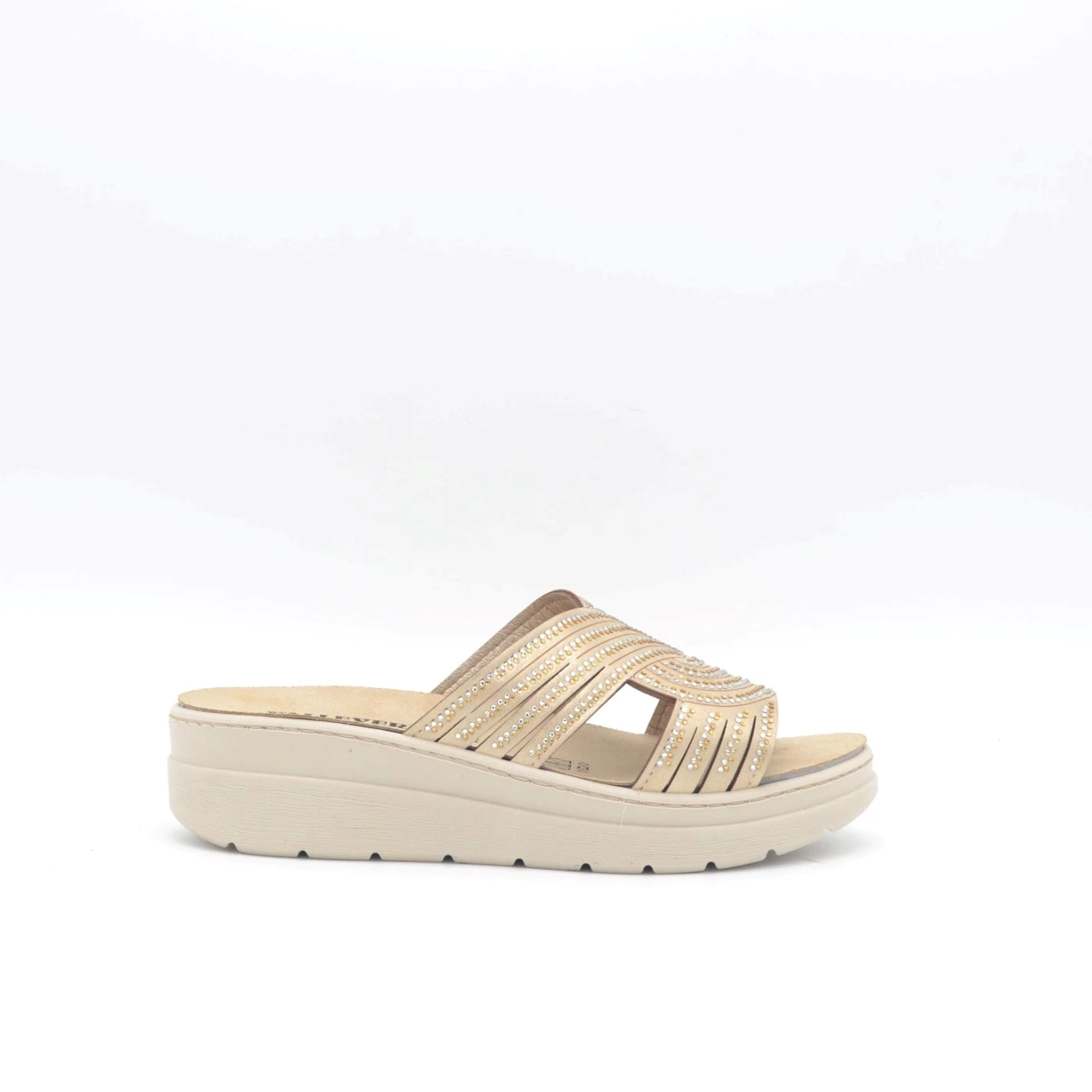 Valleverde 55601 sandalo ciabatta platino plantare estraibile