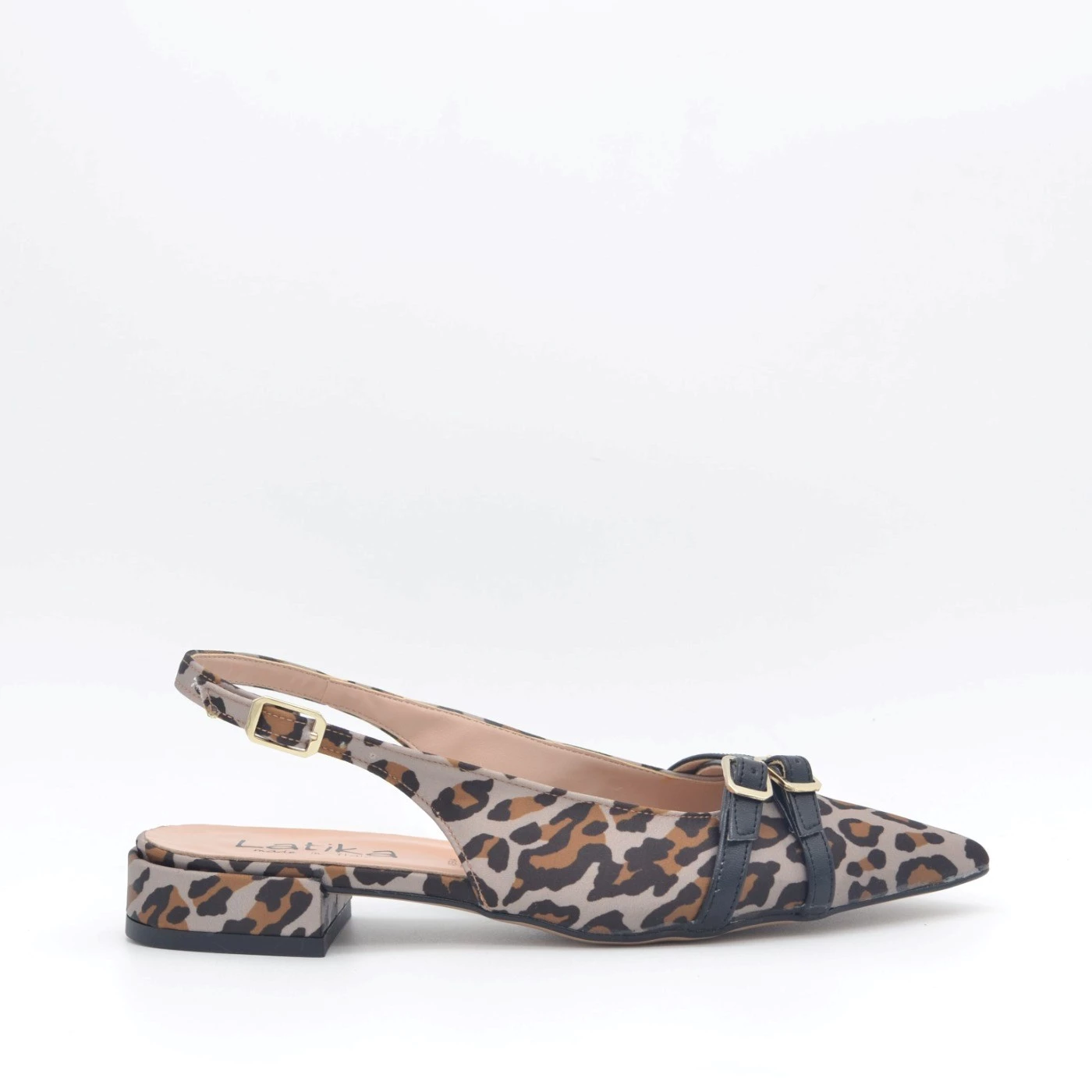 Latika 2334 31 slingback piana animalier tacco 2,5 cm
