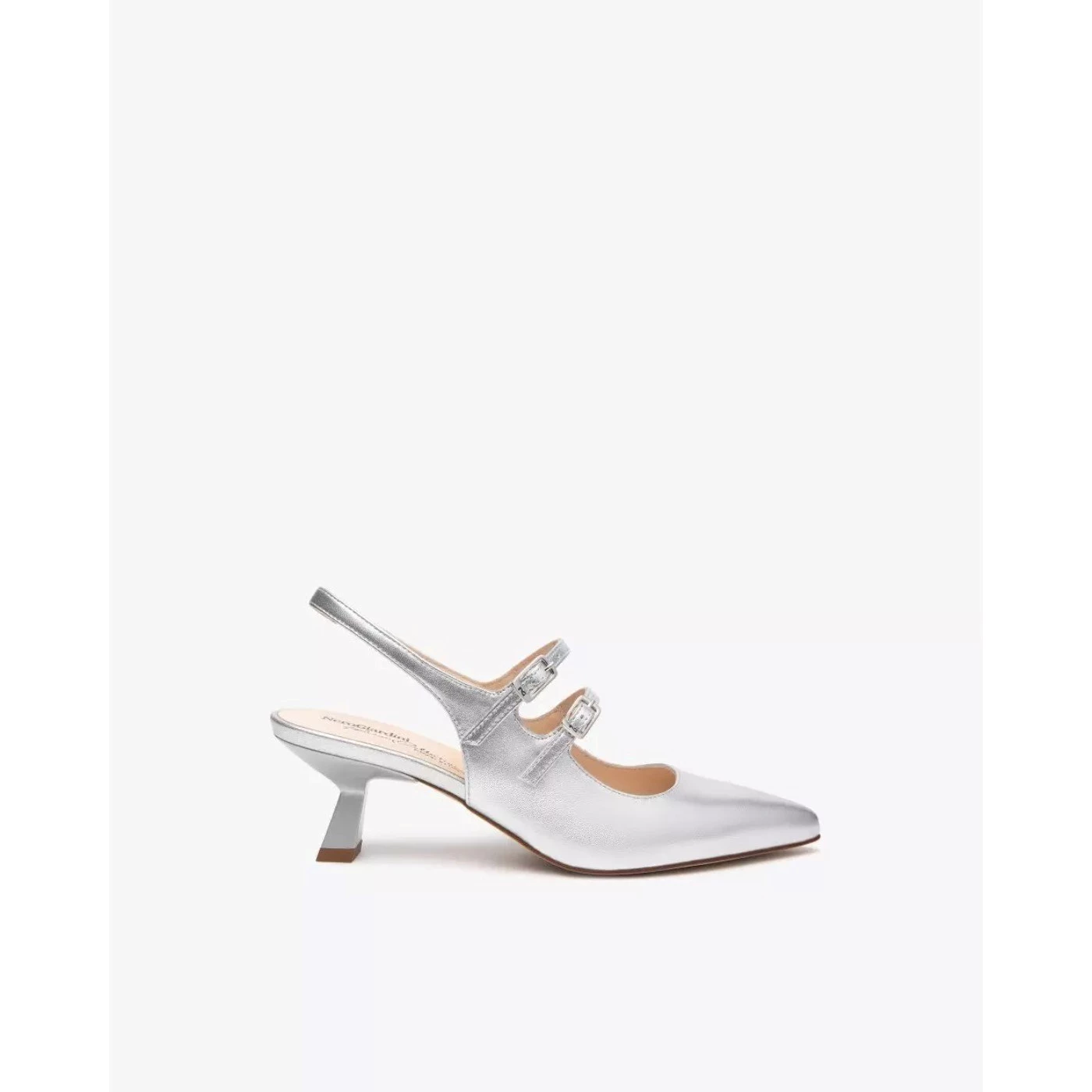 Nero Giardini E512253DE slingback in pelle laminato argento