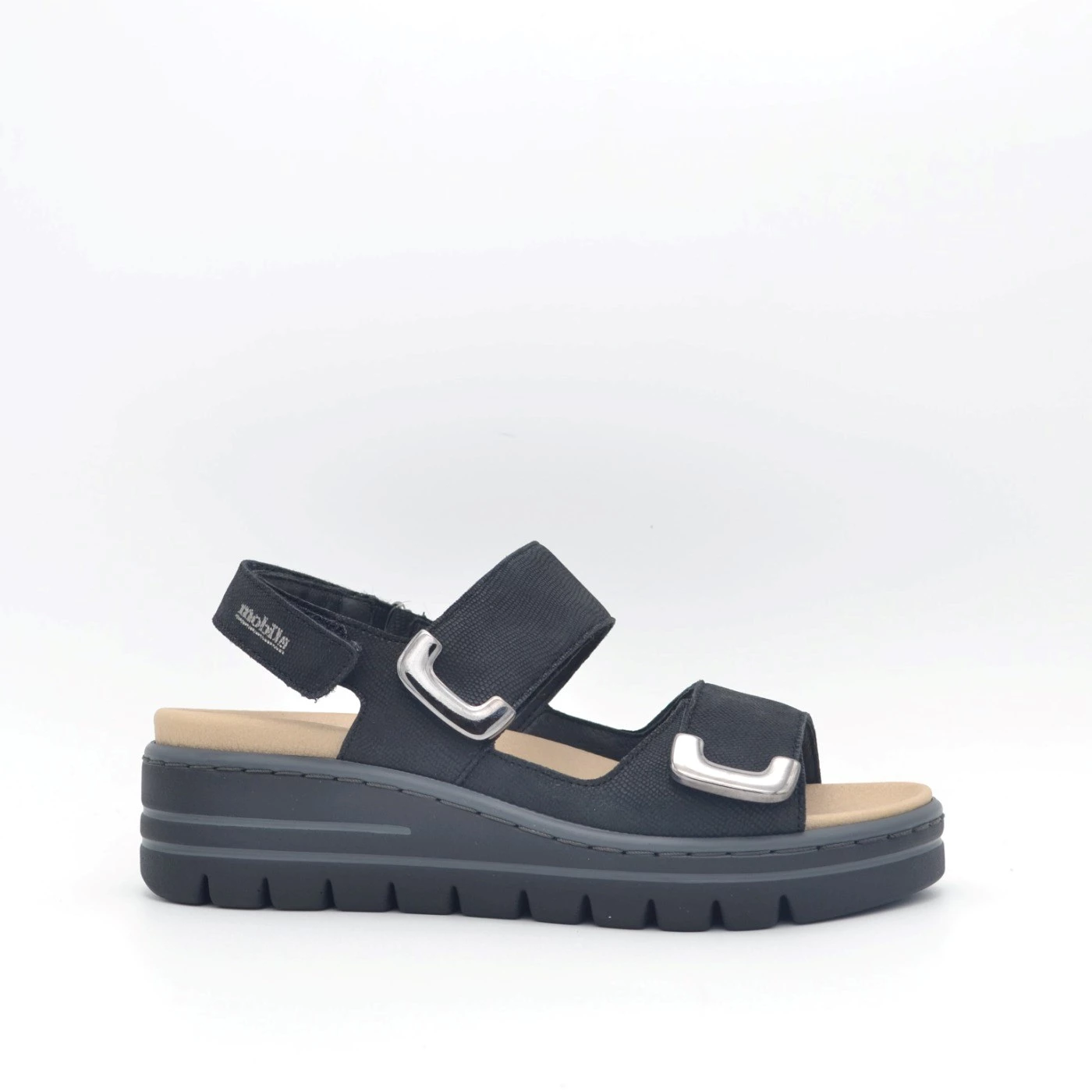 Mephisto Cirila sandalo donna linea comfort due velcri nero