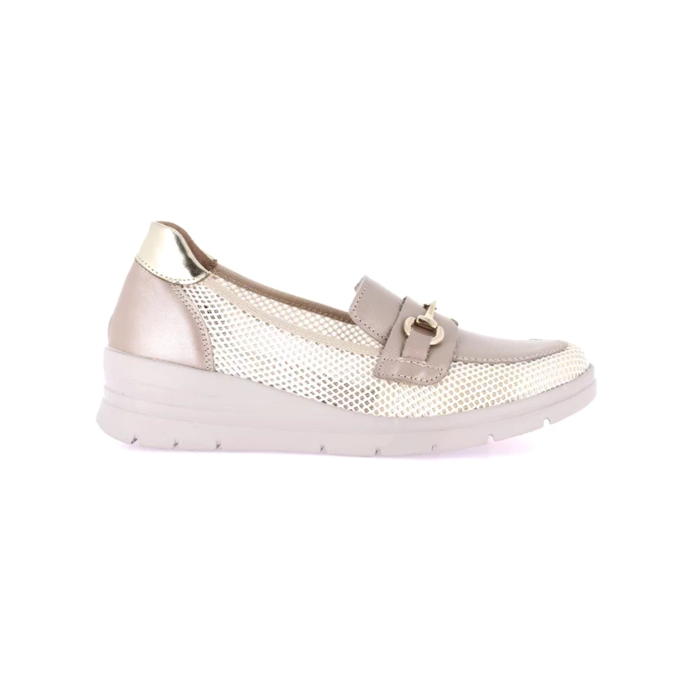 Grunland SC4598 Simi mocassino in pelle e rete beige