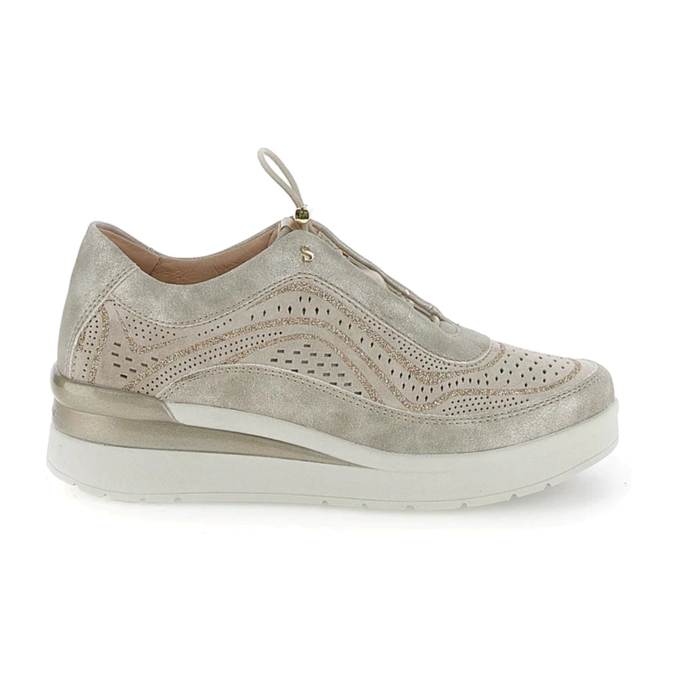 Stonefly 221039 cream sneakers donna in pelle e camoscio crema