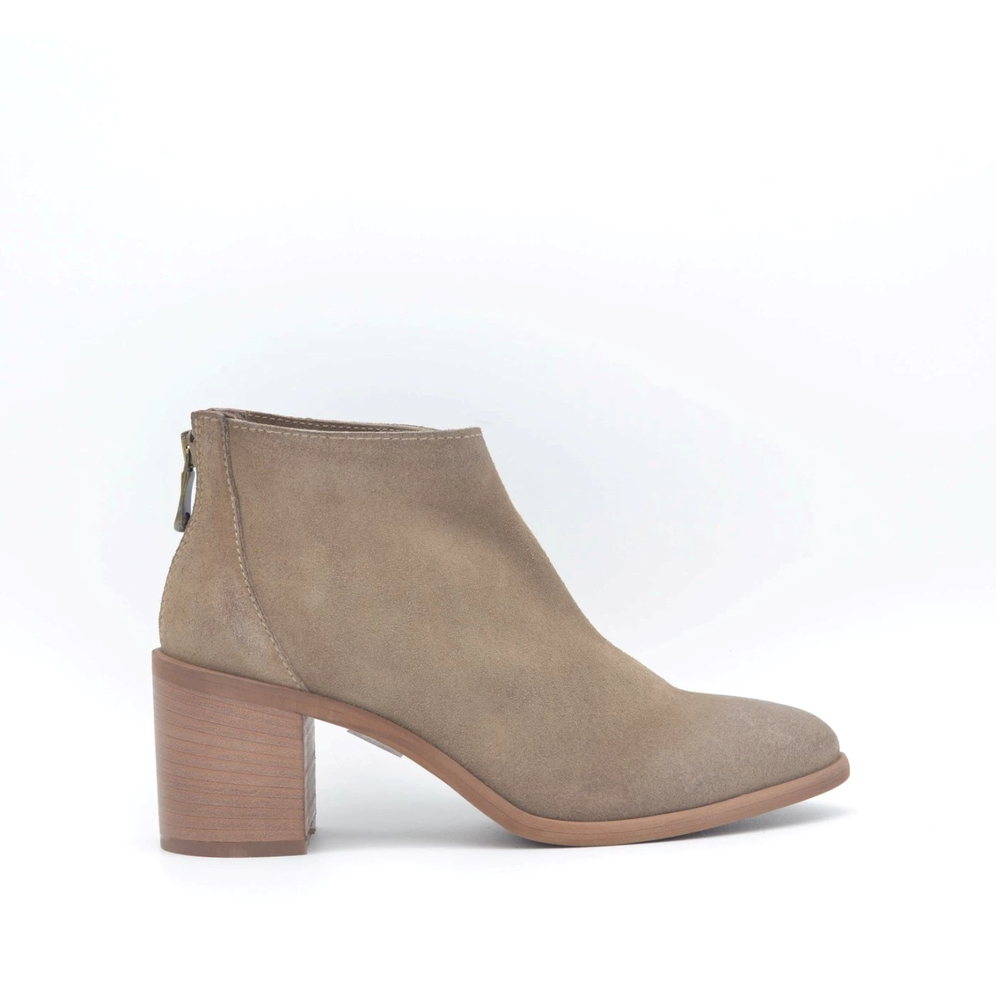 Volta49 L2087 stivaletto in camoscio tortora tacco 5,5 cm