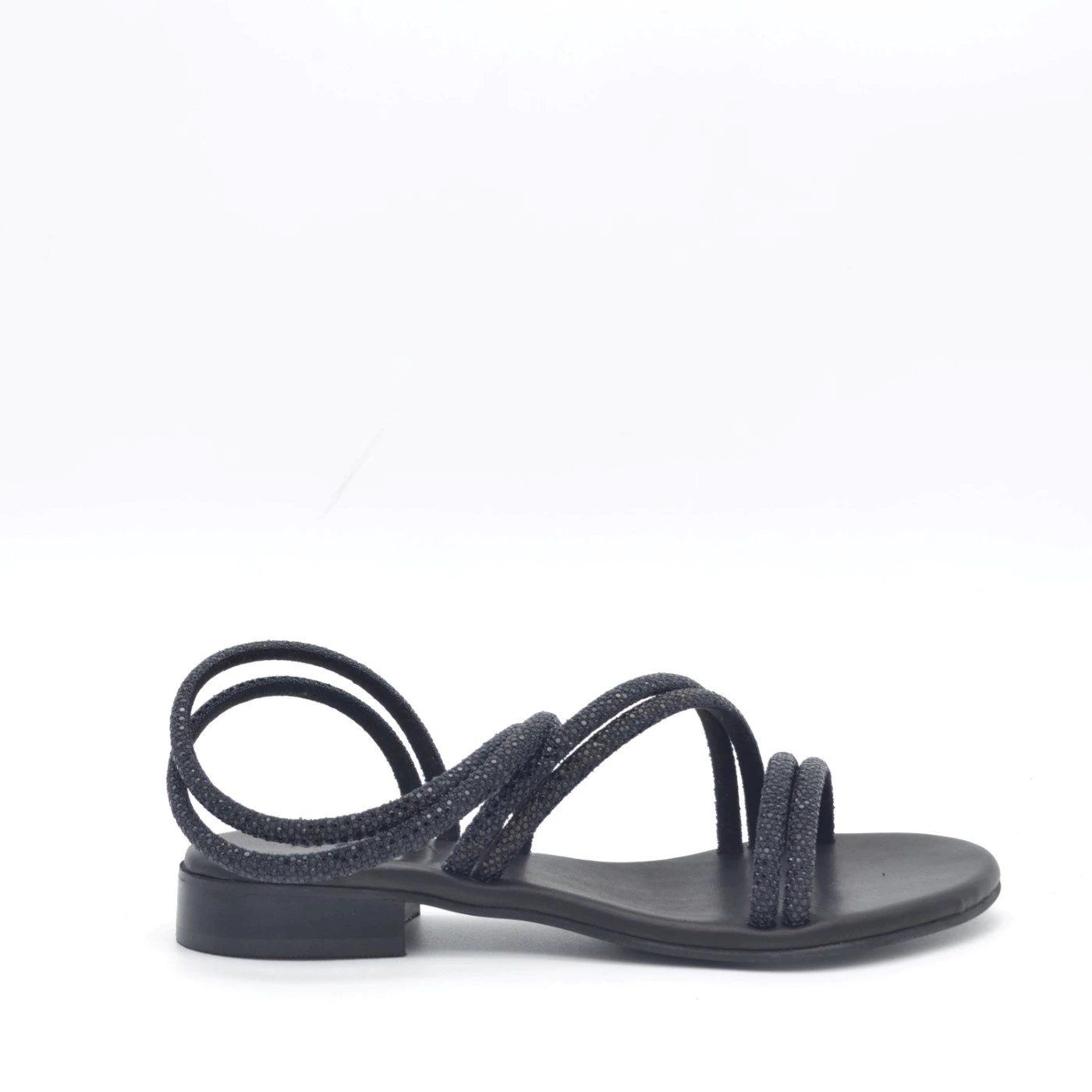 Mosaic PRISCILLA sandali donna basso con strass nero