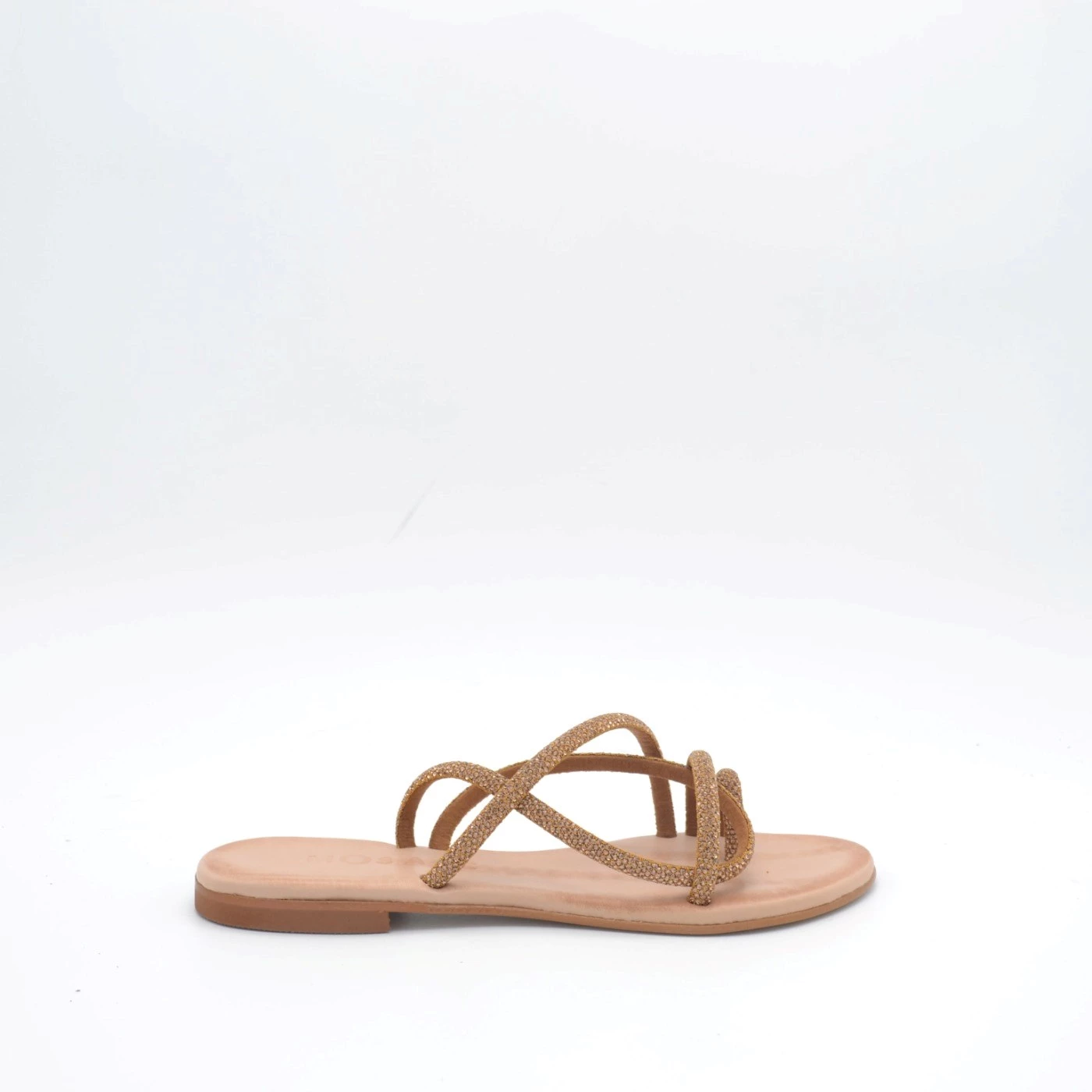 Mosaic ELISA sandali donna infradito basso bronzo con strass