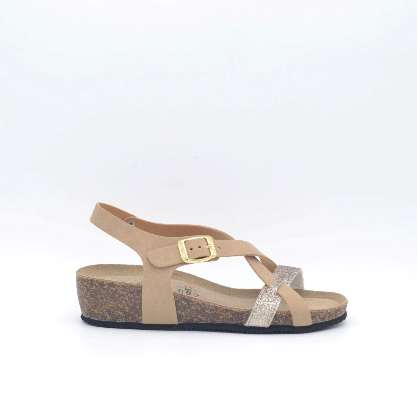 Valleverde VG324AT sandalo con zeppa in sughero beige