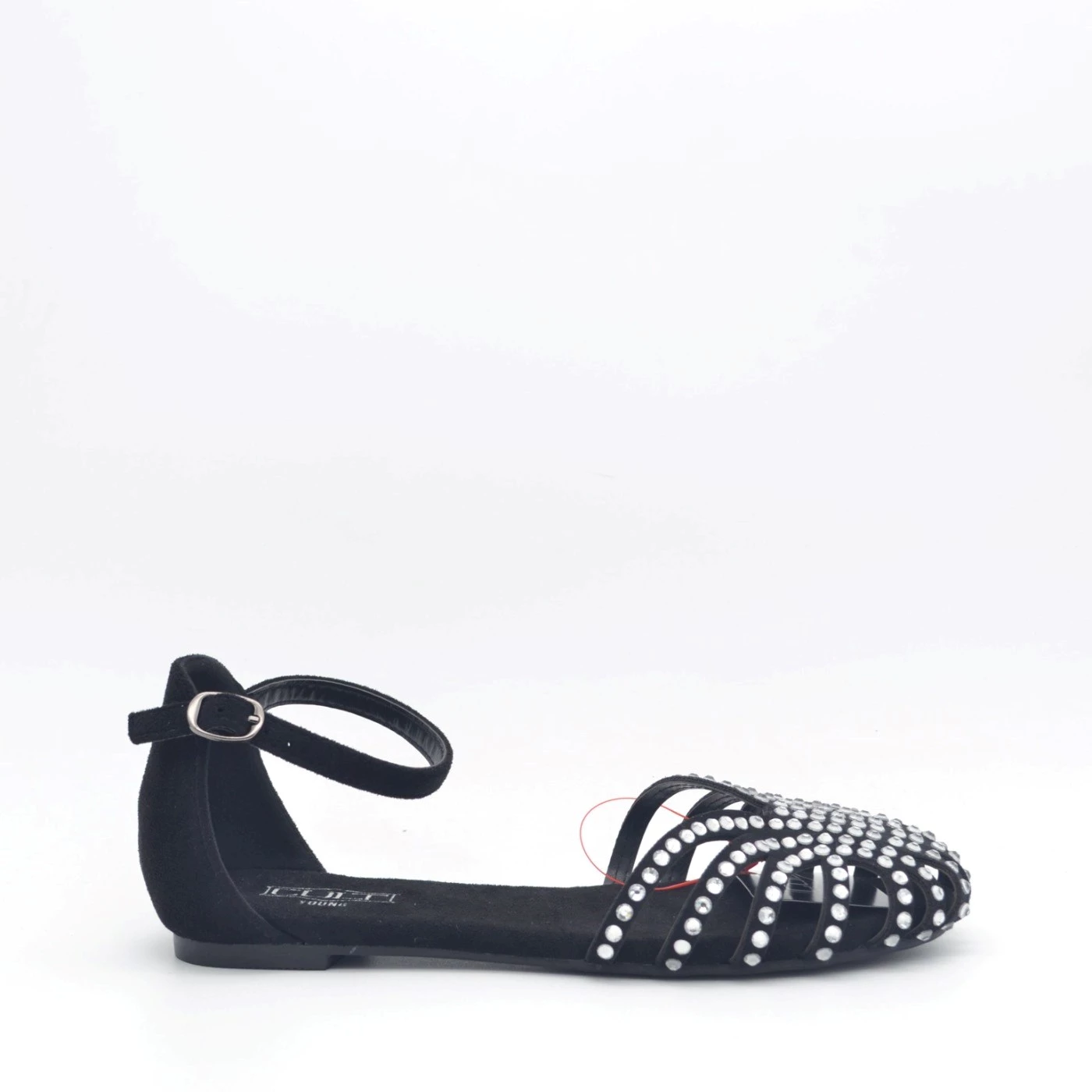 Cult T230 Ballerina sandalo donna a gabbietta nero