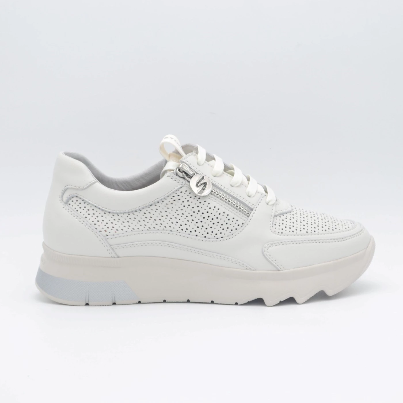 Stonefly 222509 Spock sneaker donna in pelle bianco con zip