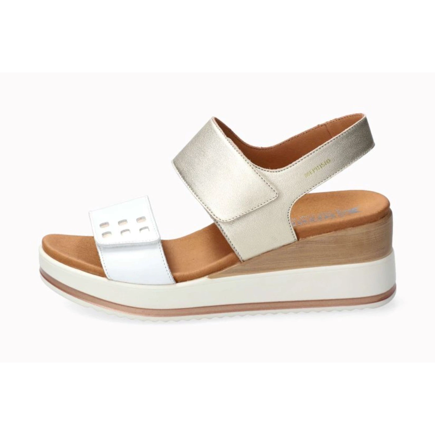 Mephisto Swena sandalo donna bianco zeppa linea comfort e velcro