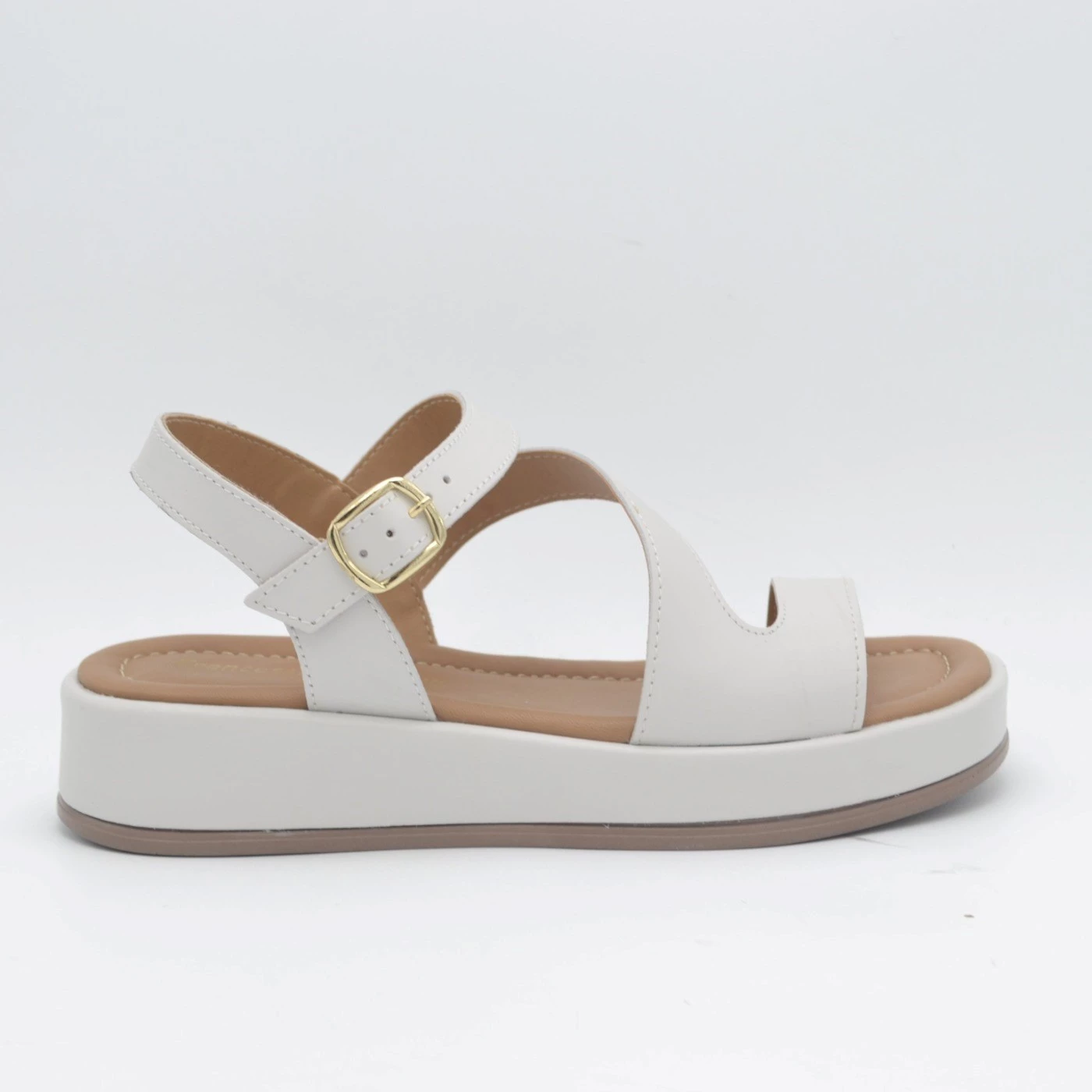 Francesco Brunelli AI 5331 sandali donna in pelle beige zeppa 4