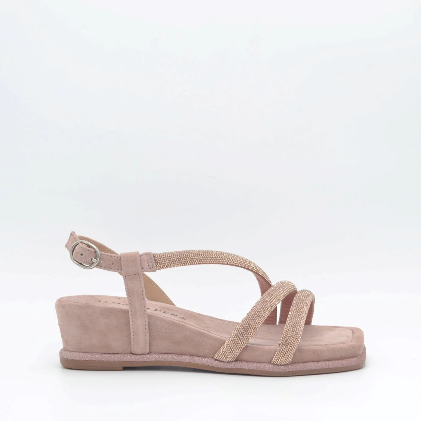 Alma en Pena V251751 sandalo donna con zeppa strass rosa antico