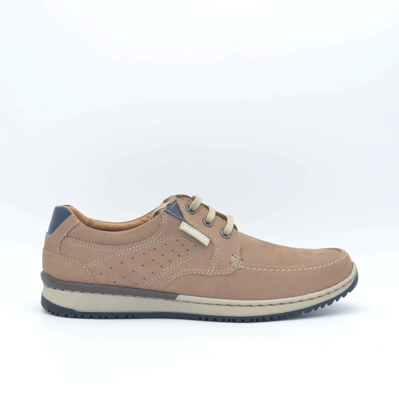 Valleverde 17941 scarpa uomo stringata in nabuk taupe beige