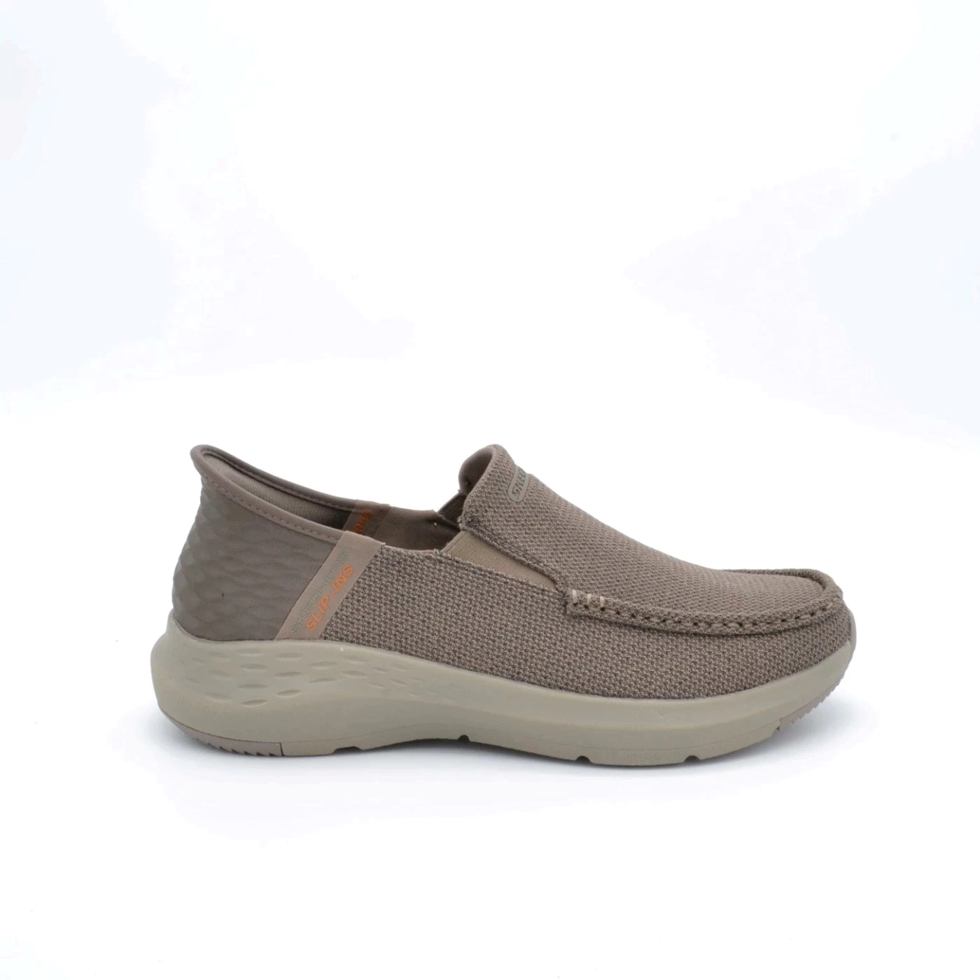 Skechers 204804 slip ins sneakers mocassino uomo tessuto taupe