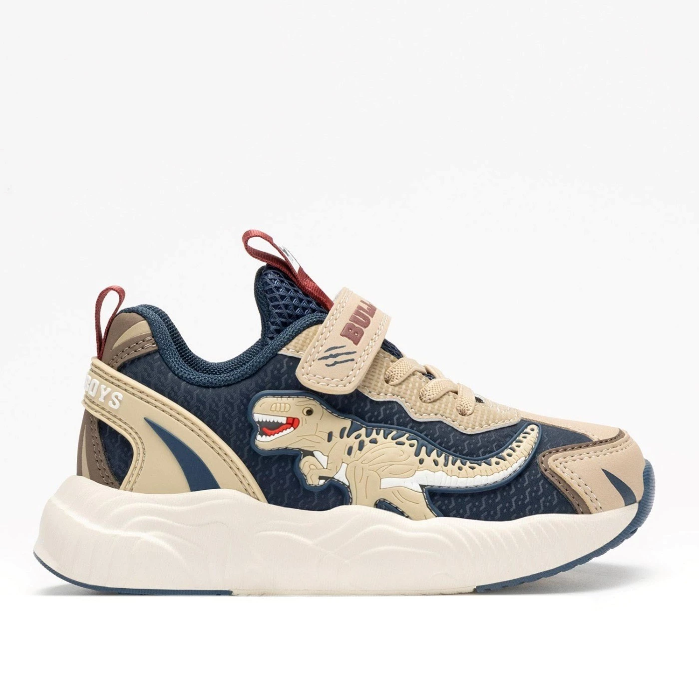 Bull Boys DNAR5103 sneakers con ruggito T rex blu e beige