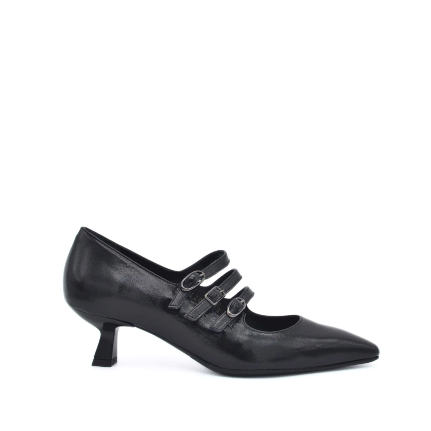 Melluso E5201 decolletè con cintini in pelle nero tacco 5 cm