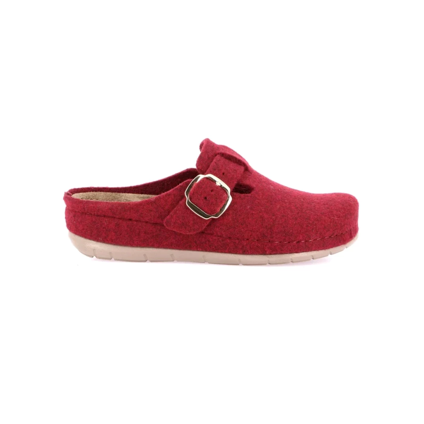 Grunland CI1549 prau ciabatte in feltro di lana bordo con fibbia