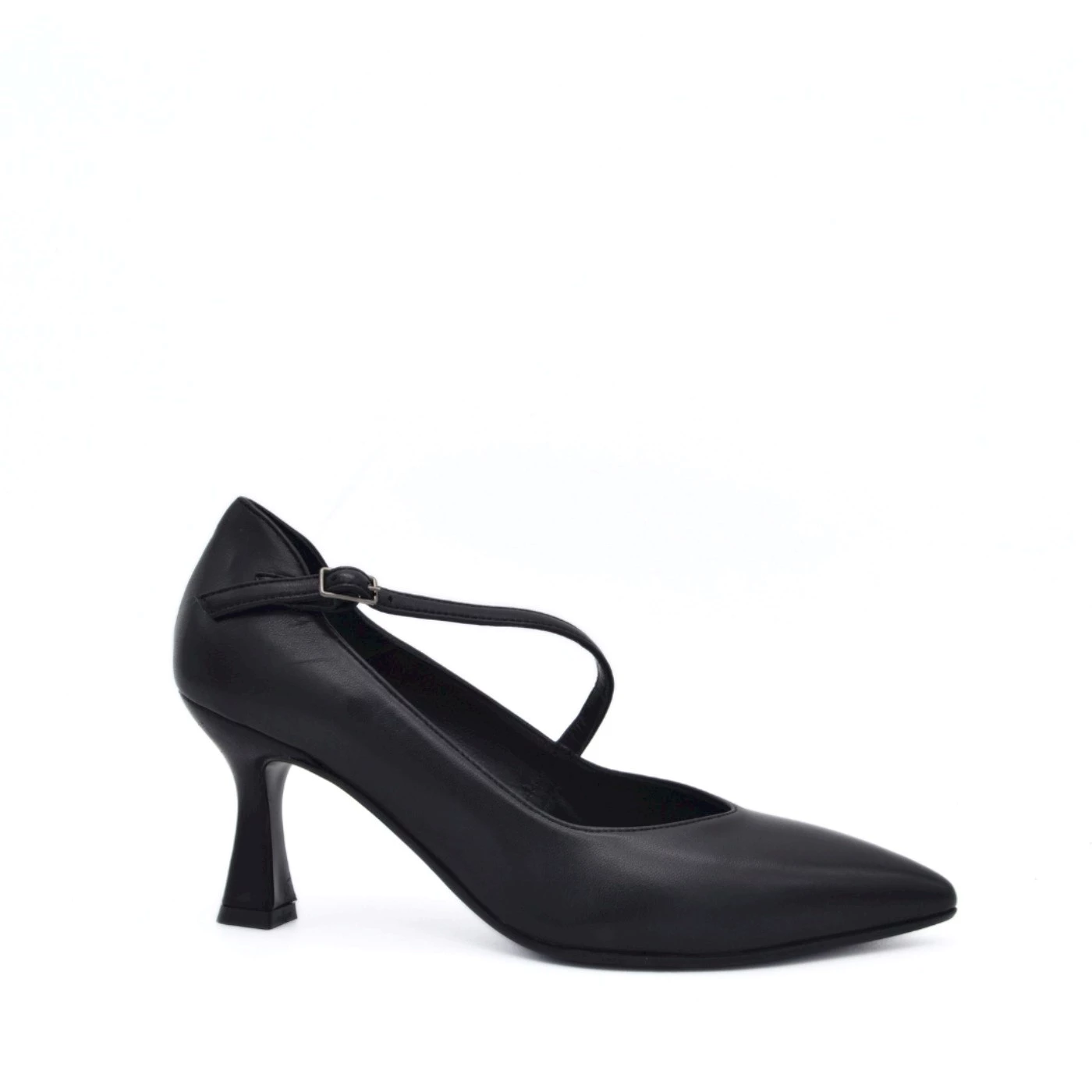 Melluso E5102Z decolletè in pelle nero con cintino