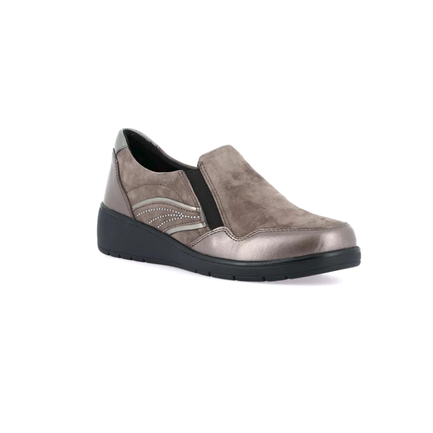 Grunland SC26130 linea comfort scarpa bassa slip on tortora