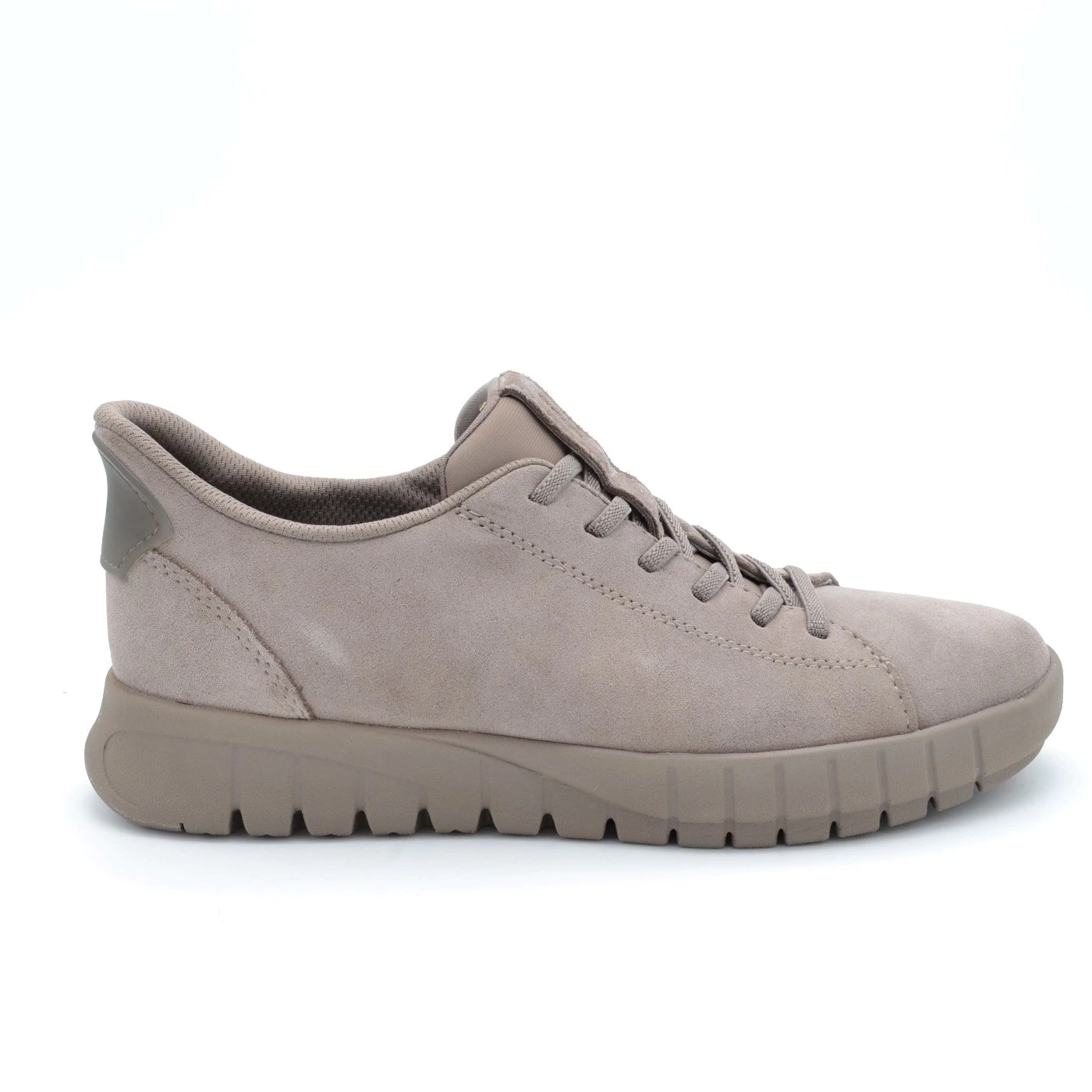 Geox D567SA Flextride sneakers donna in camoscio taupe slip on