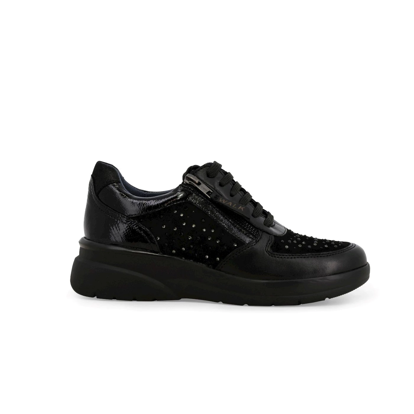 Melluso 55452 sneakers linea comfort pelle nero e suede