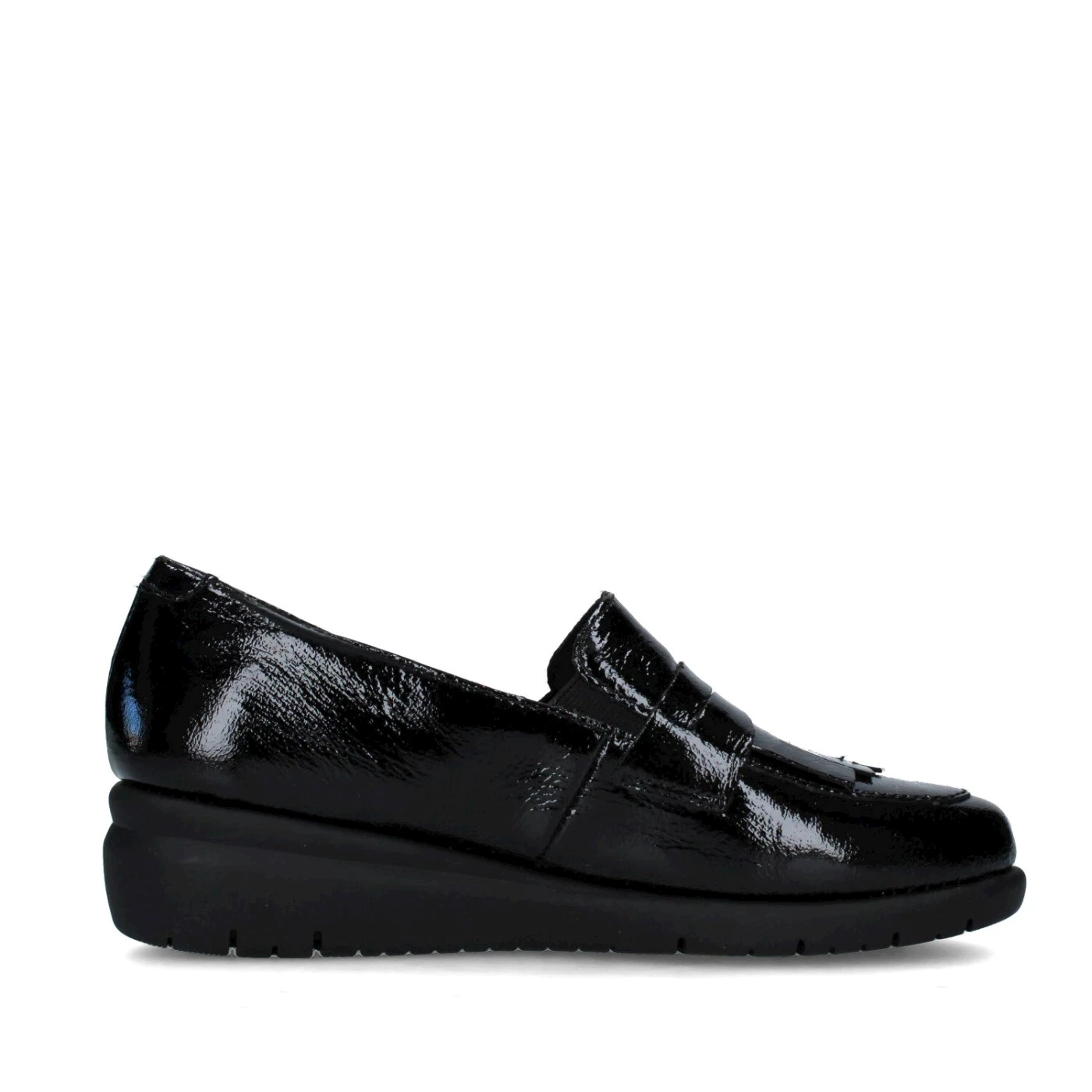 Melluso K55241Z mocassini in vernice nero con zeppa 4 cm