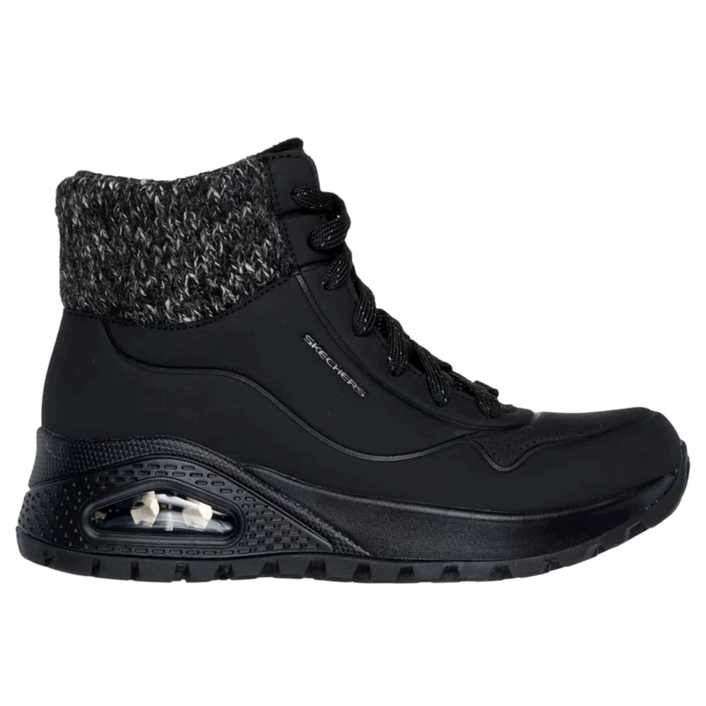 Skechers 167988 uno rugged sneakers alta nera con con zip
