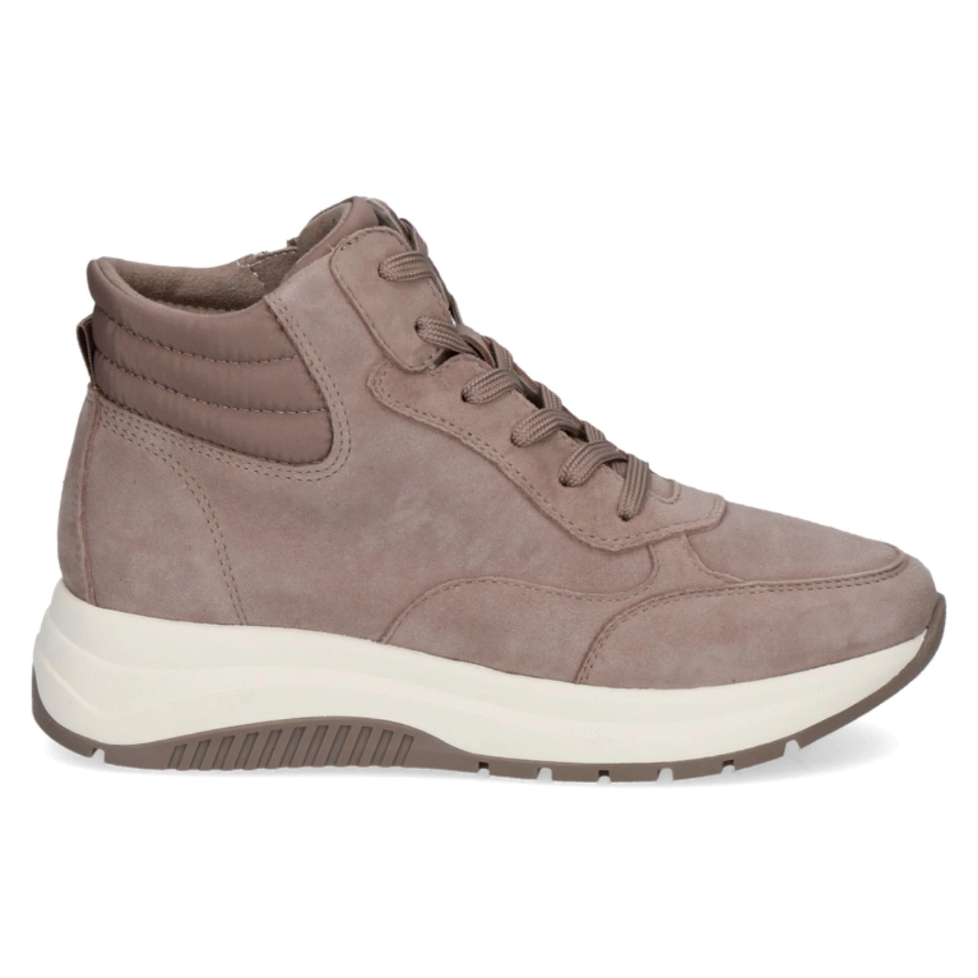 Caprice 25203 sneakers alta in nabuk tortora taupe con zip