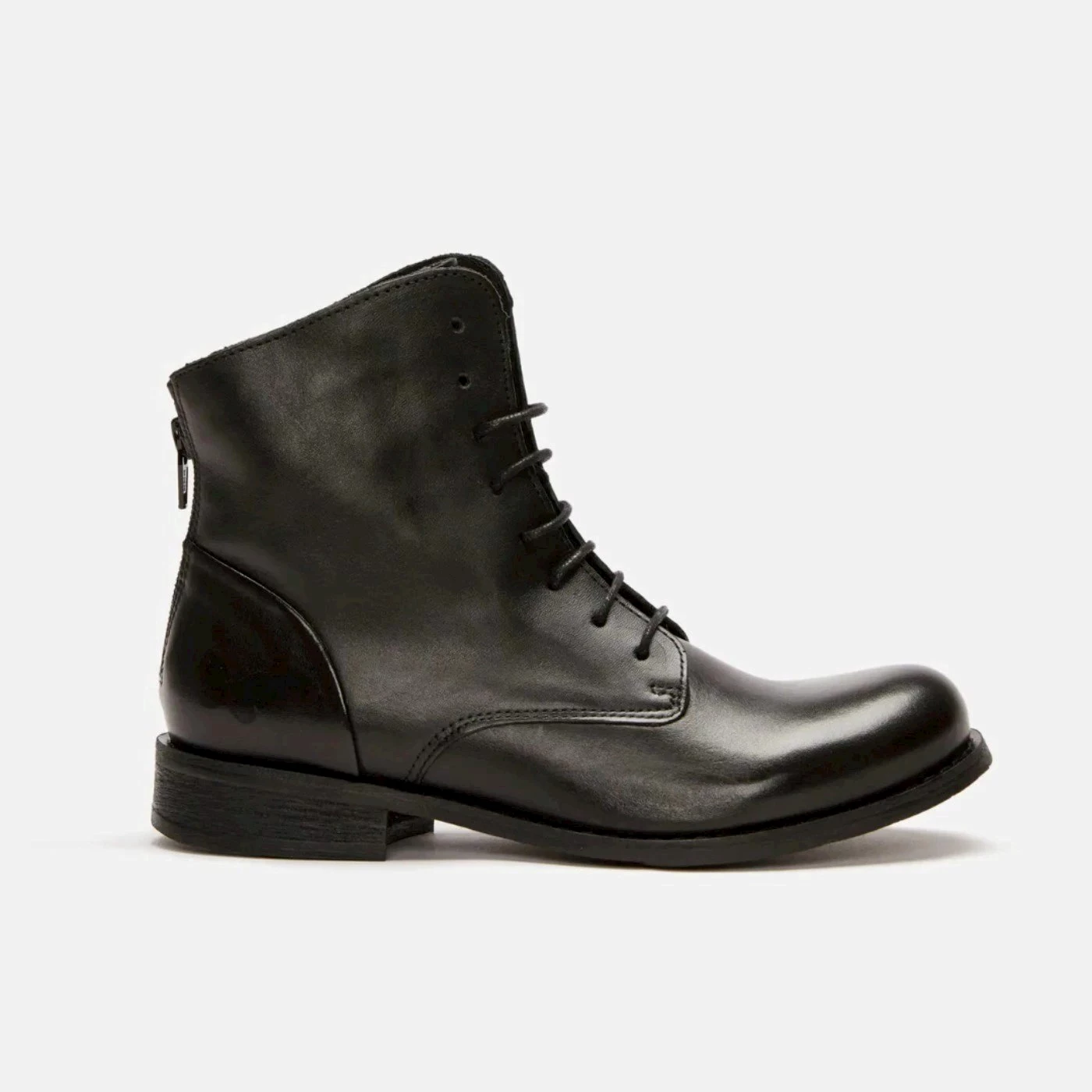 Felmini D629 stivaletti anfibi piani in pelle nero