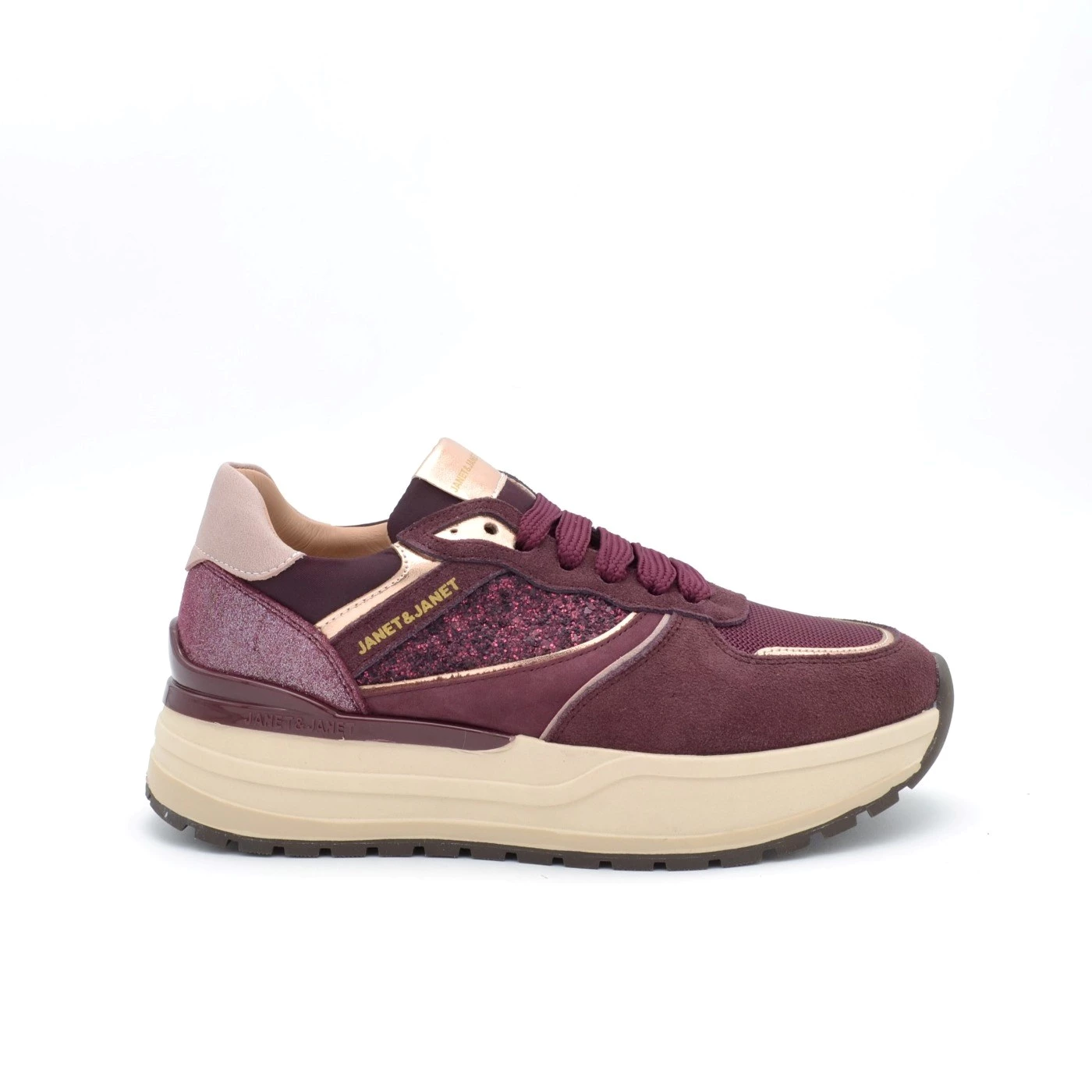 Janet Janet J 410 sneaker donna in camoscio e mesh bordo