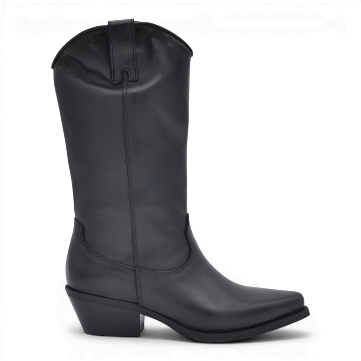 Volta49 DX220 stivale texano in pelle nero tacco 3,5 cm