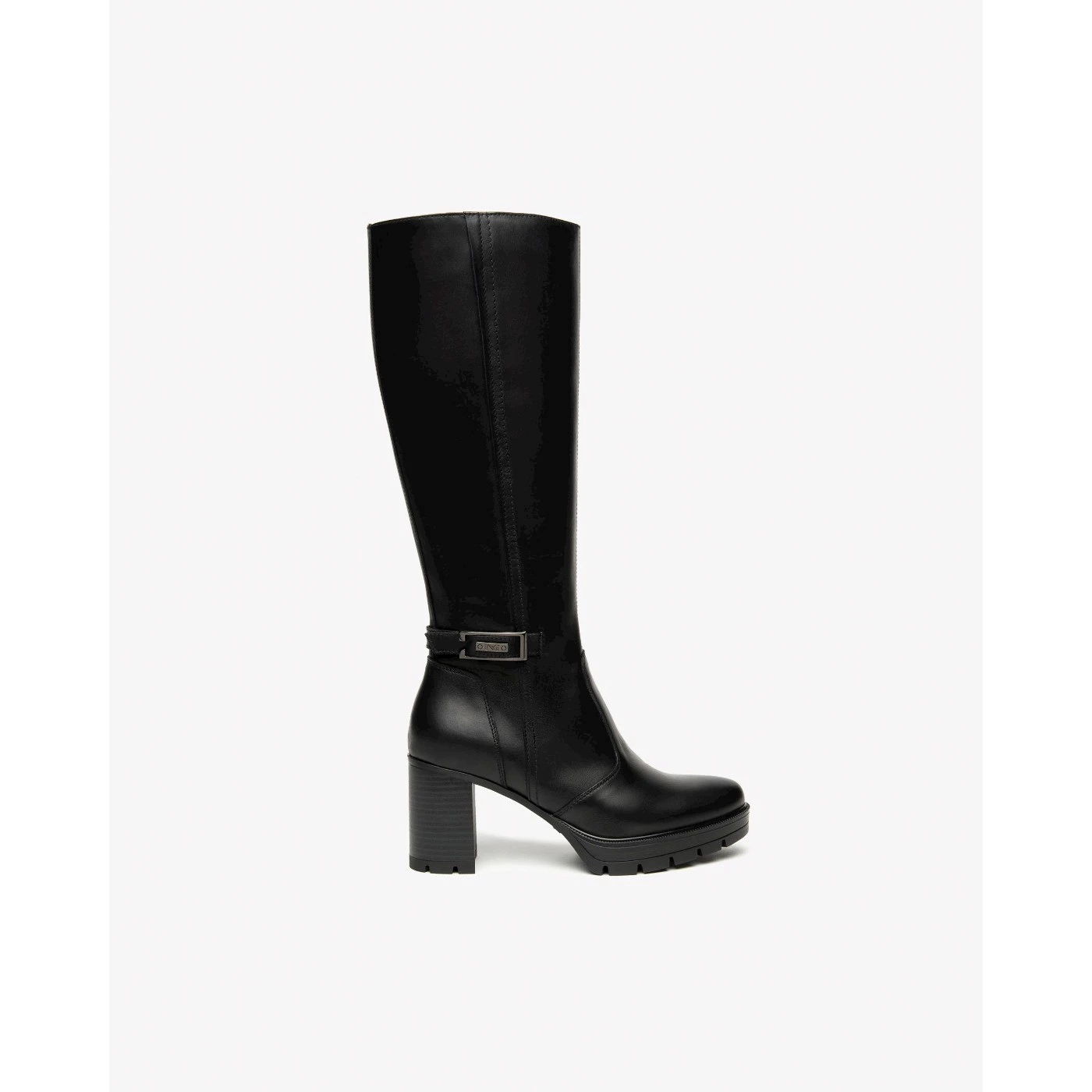 Nero Giardini I514855D stivale in pelle nero con tacco 7 cm