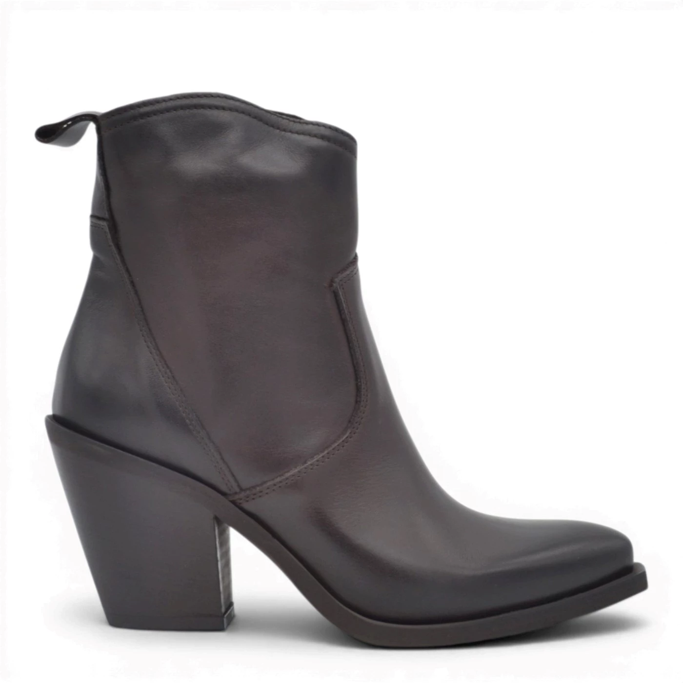 Volta49  XD798 stivaletto texano in pelle testa moro tacco 7 cm