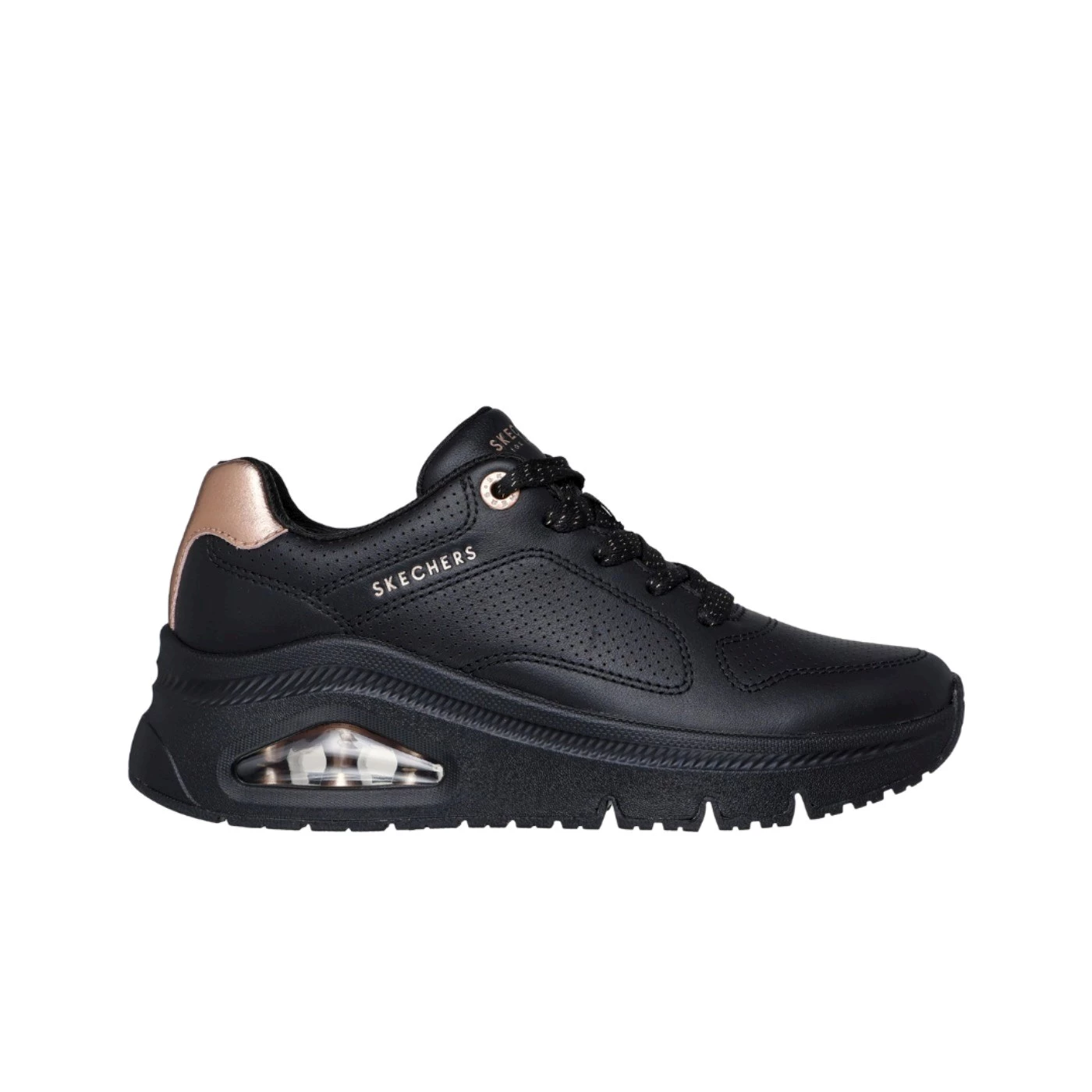 Skechers 177767 air sneakers in pelle nera